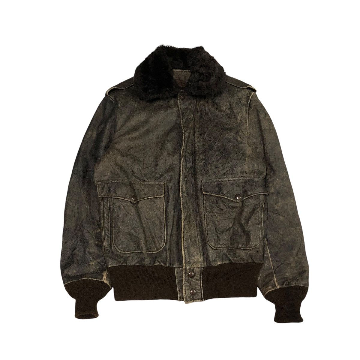 Vintage 🔥VINTAGE LEATHER JACKET BROOKS CRAFTED WITH PRIDE USA Size US M / EU 48-50 / 2 - 1 Thumbnail