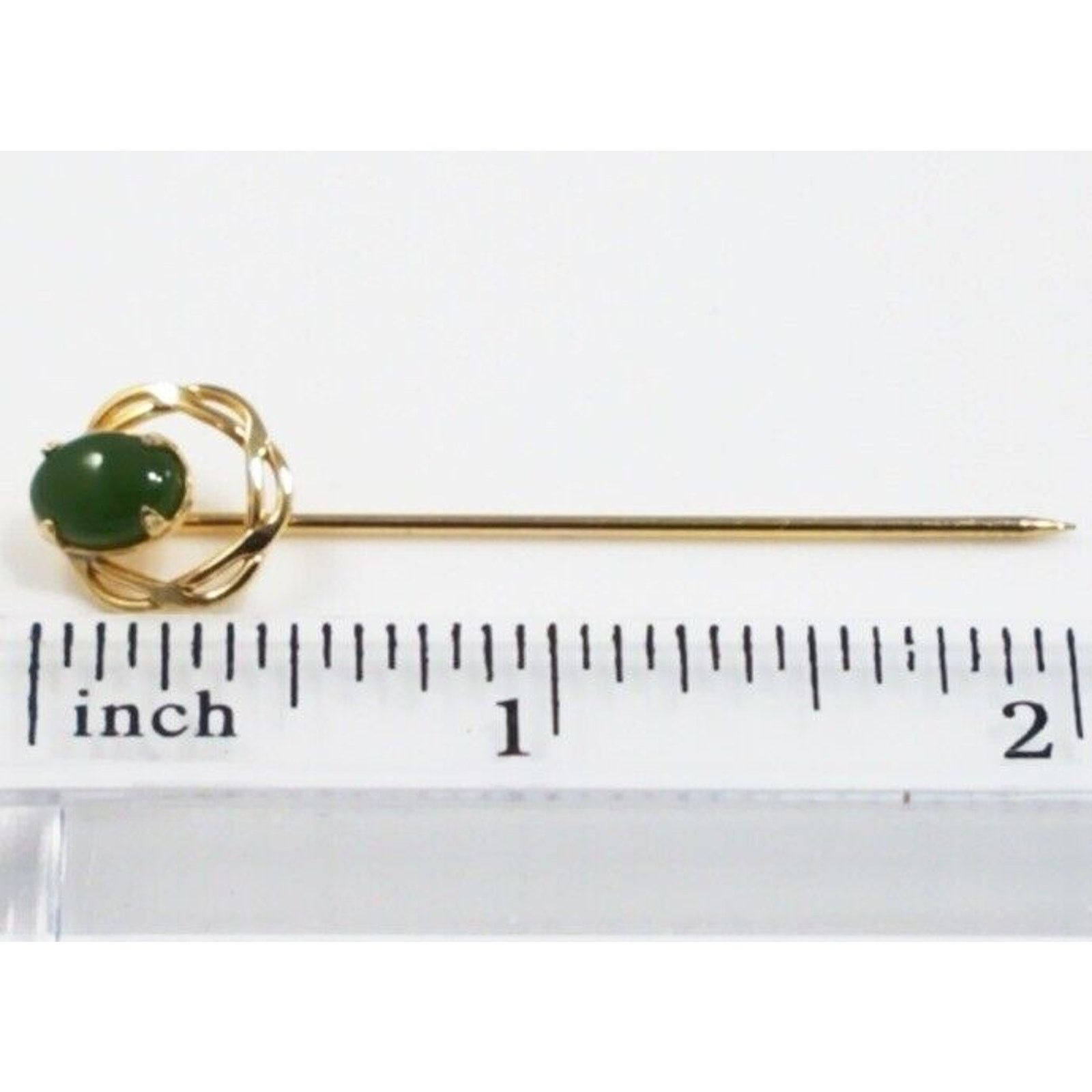 Other Arthur Pepper ART Stick Pin 1/20th 12k GF Nephrite Jade Size ONE SIZE - 2 Thumbnail