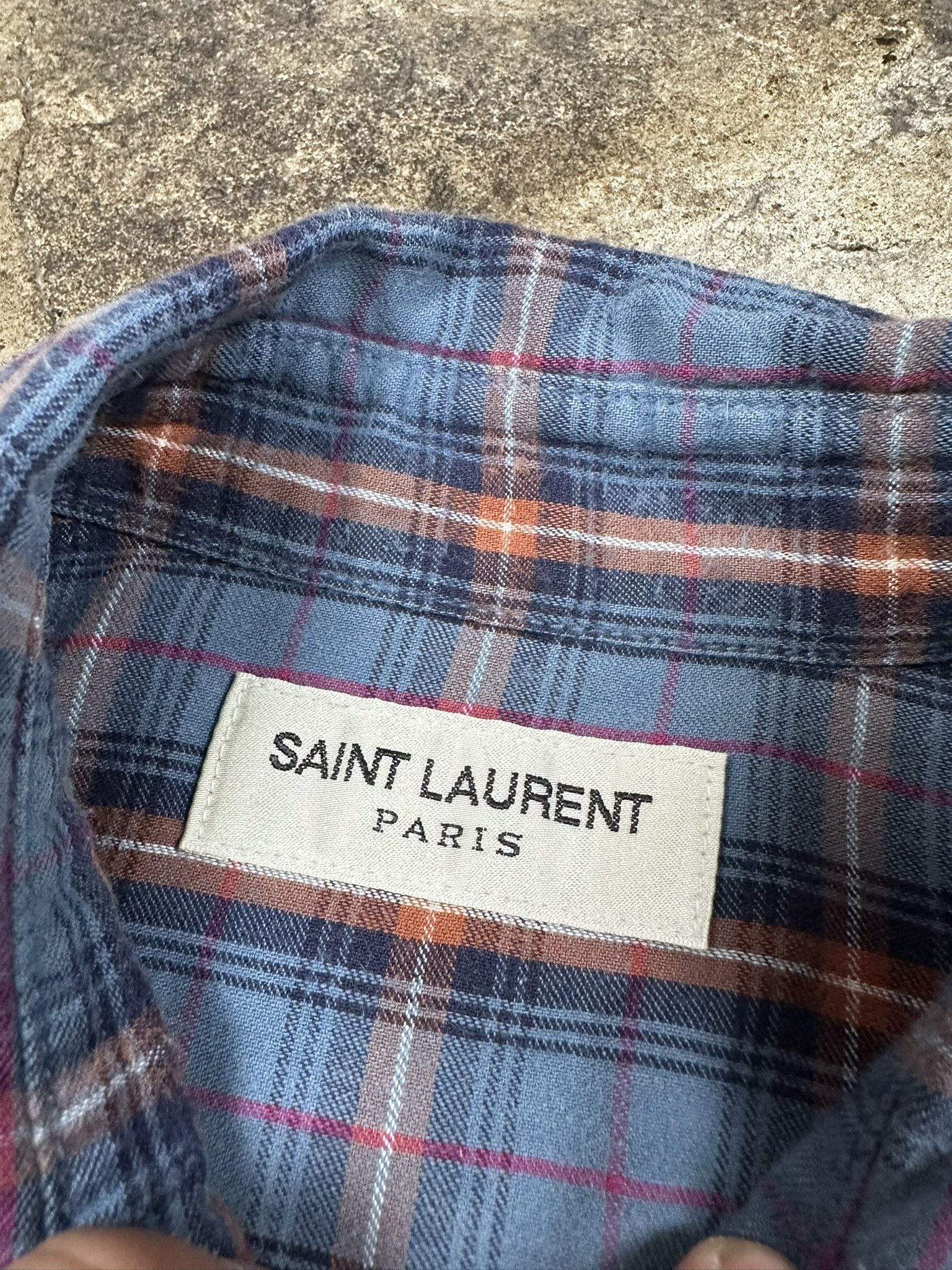 Saint Laurent Paris FW16 Hedi's Saint Laurent Paris Checked Shirt Size L / US 10 / IT 46 - 6 Thumbnail