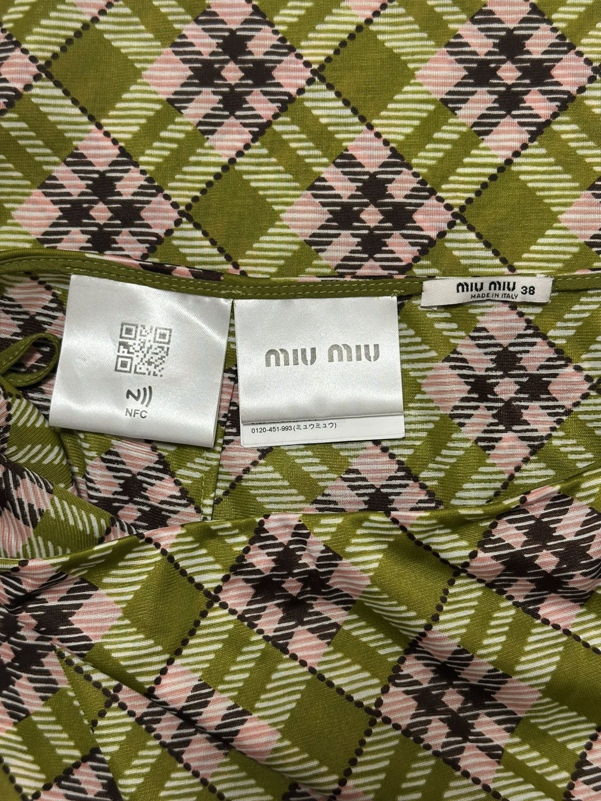 Miu Miu MIU MIU F/W 2020 Printed Ruffle-Trimmed Jersey Midi Skirt Size 26" / US 2 / IT 38 - 6 Thumbnail