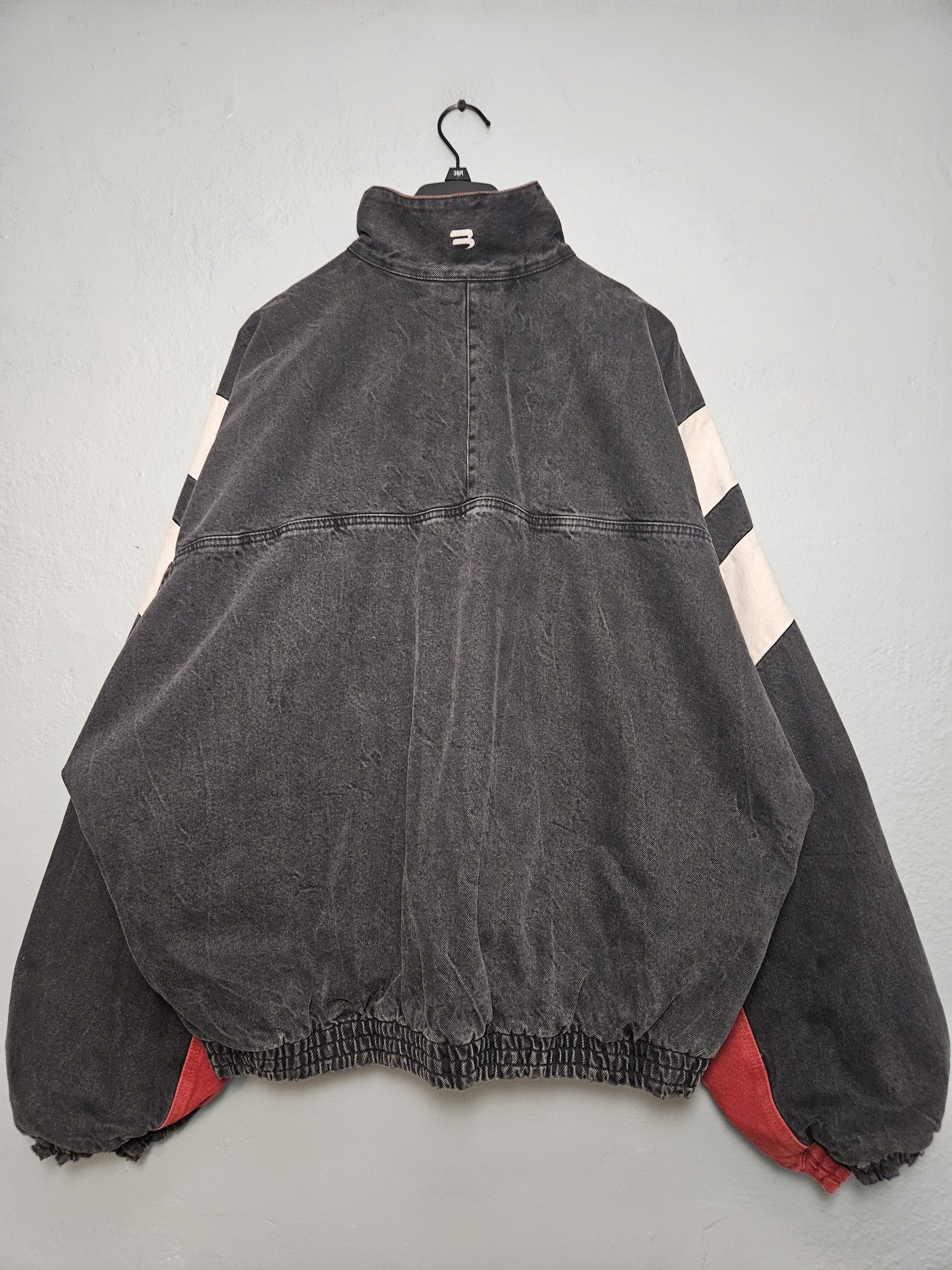 Balenciaga Sporty B Colorblock Japanese Denim Zip Up Track Jacket Size US L / EU 52-54 / 3 - 2 Thumbnail