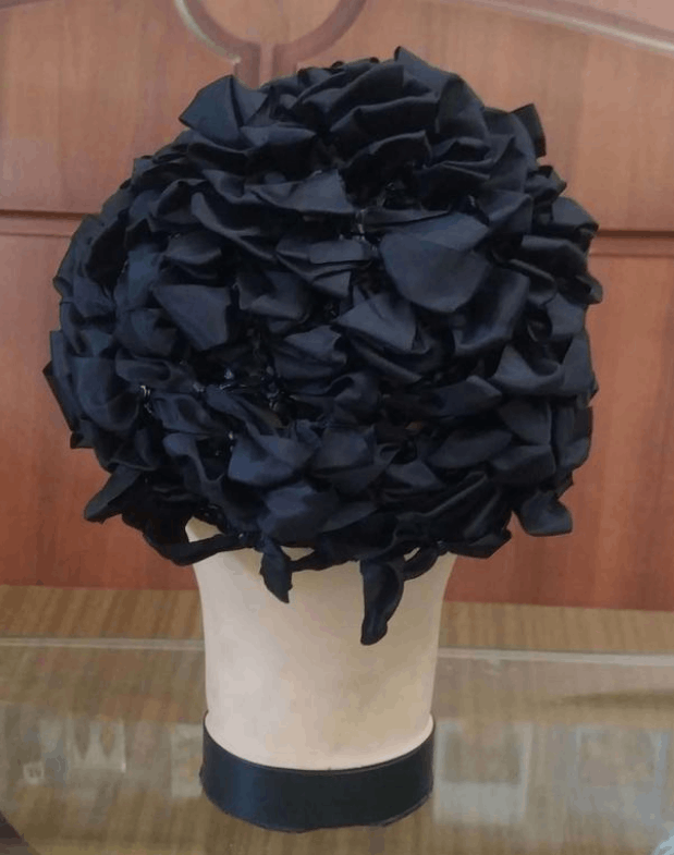 Handmade avangard womens hat handmade / ribbon beret Size ONE SIZE - 4 Thumbnail