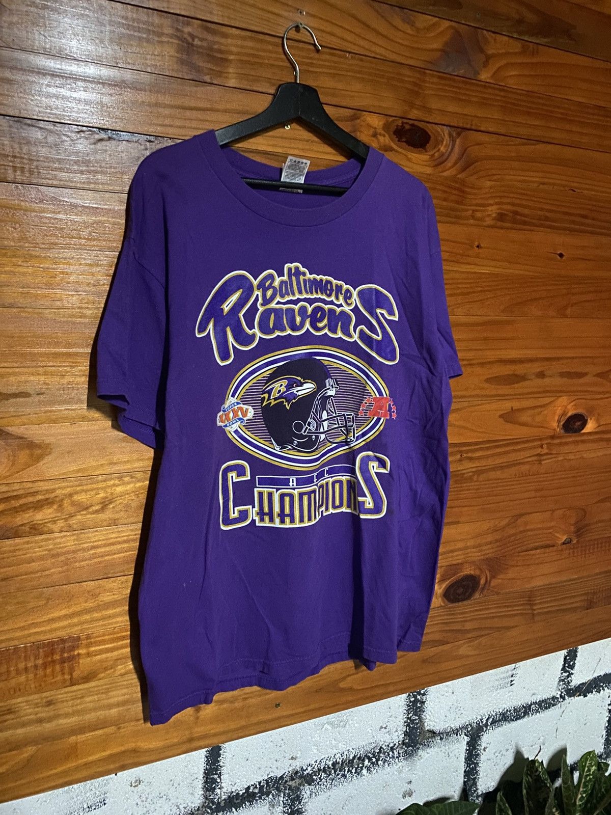 NFL Vintage Baltimore Ravens AFC Champions T-Shirt FOTL Size US XL / EU 56 / 4 - 5 Thumbnail