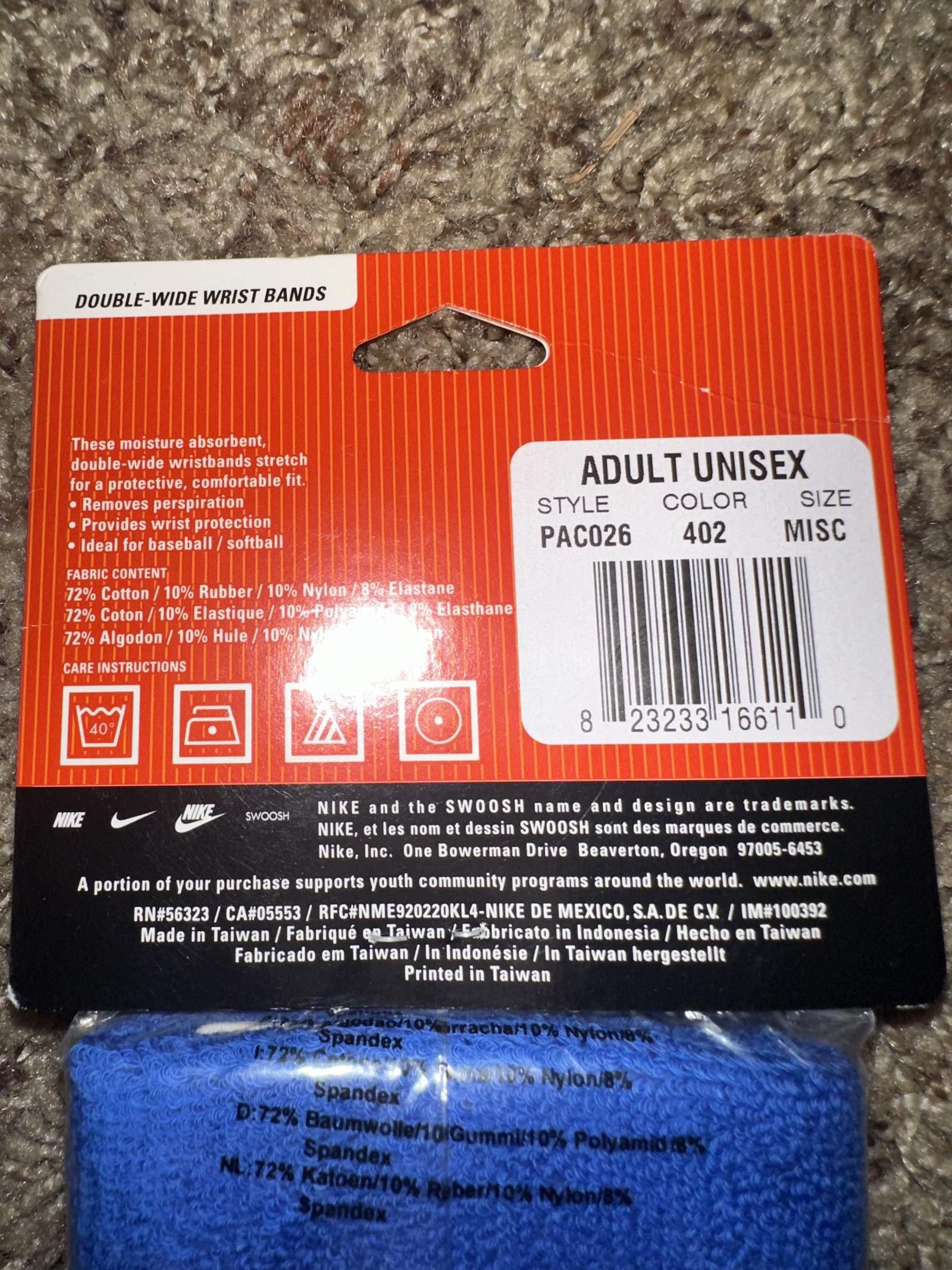 Nike Nike Baseball/Softball 2 #39 Blue Double Wide Wrist Bands Size ONE SIZE - 5 Thumbnail