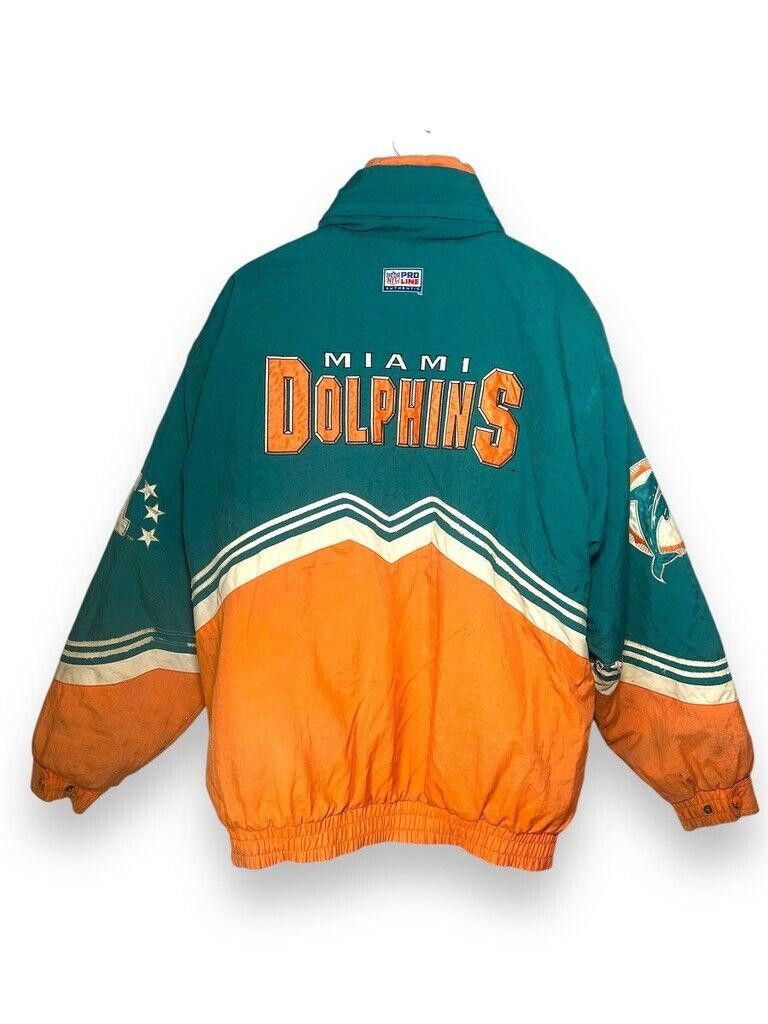 Vintage 90s Miami Dolphins NFL Insulated Full Zip Jacket