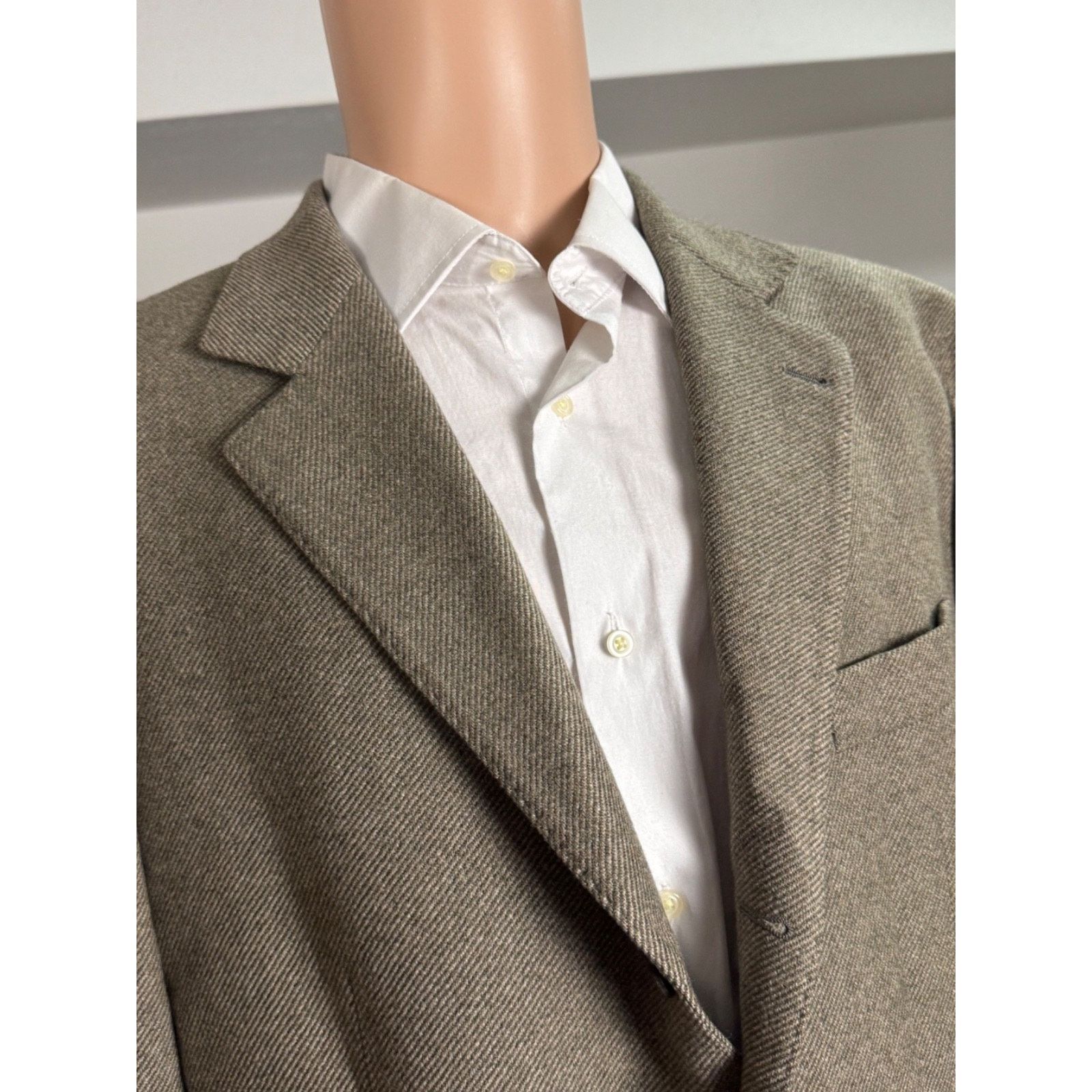 Brunello Cucinelli Brunello Cucinelli Olive Taupe Cashmere Flannel Blazer 44R Size 44R - 6 Thumbnail