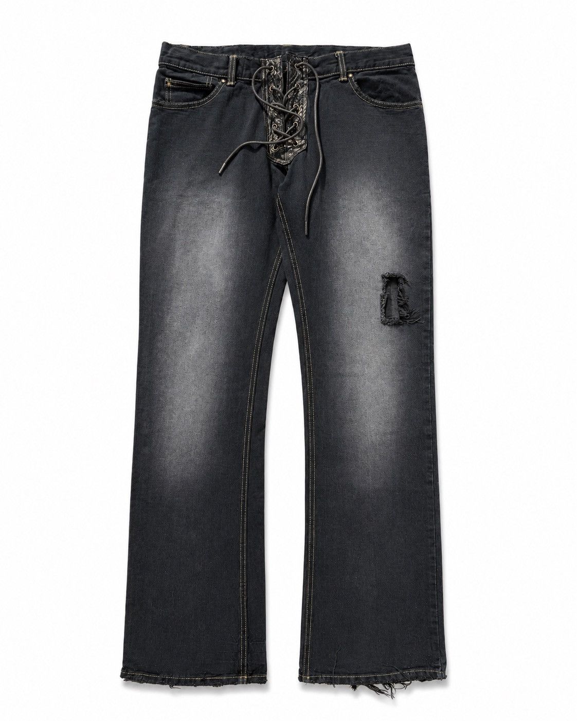 Japanese Brand Mens Melrose lace up flare jeans Size US 30 / EU 46 - 1 Thumbnail