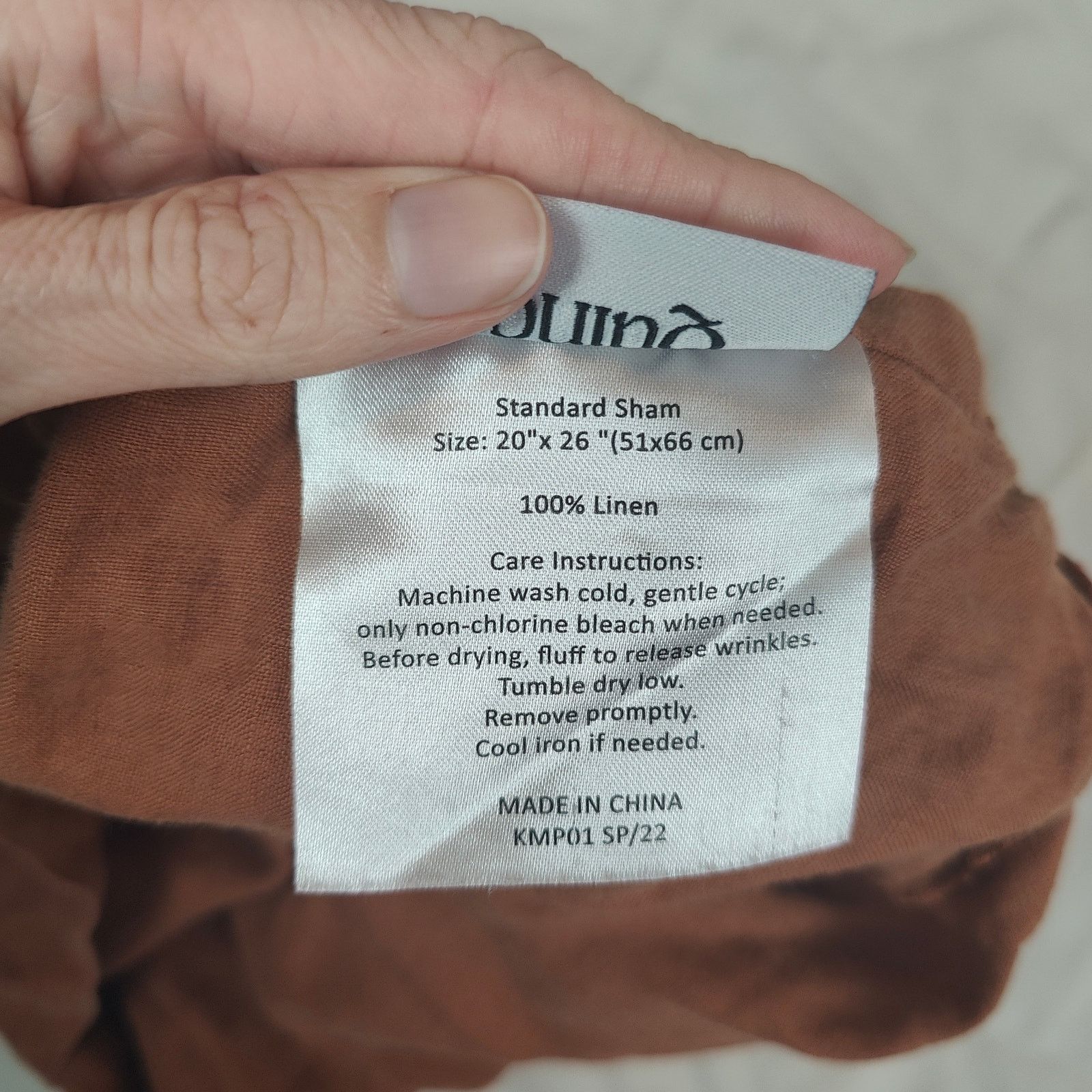 Other Quince Standard Sham Pillowcase 20"x26" 100% Linen Orange Size ONE SIZE - 3 Thumbnail