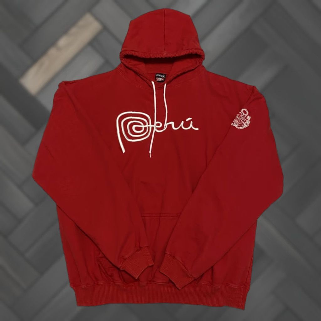 Vintage VINTAGE Peru Hoodie Mens 2XL Red Pullover Sweatshirt Embroidered Tourist Souvenir Size US XXL / EU 58 / 5 - 1 Thumbnail