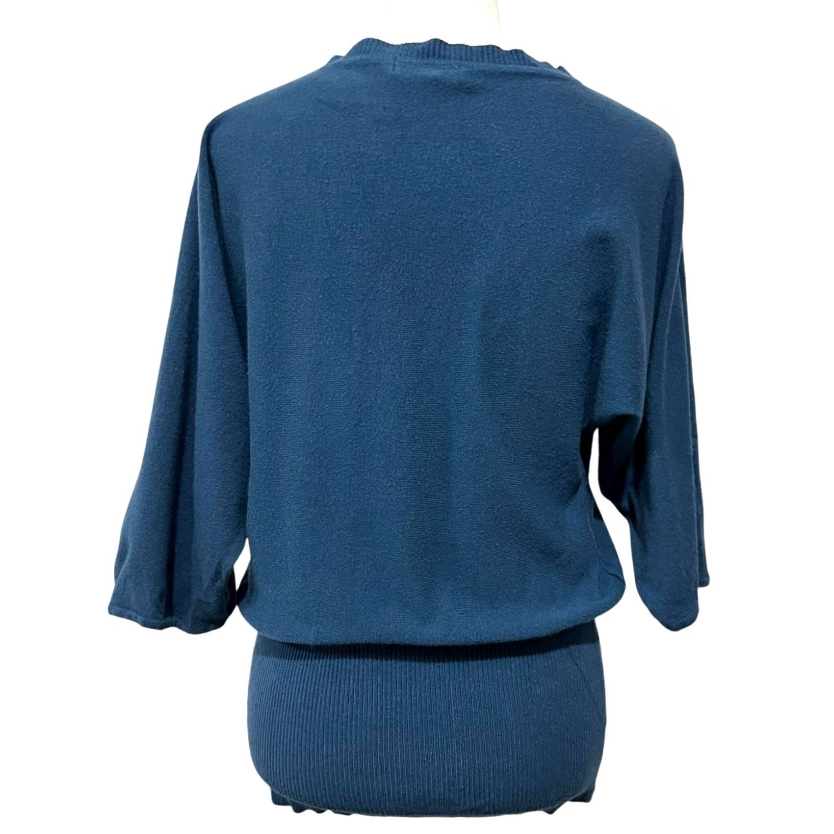 Vintage Linea Donna Women’s Sweater Blue Blouson Soft Viscose Blend Pullover Size Large Womens Pullover Sweater Blue 90s? Size L / US 10 / IT 46 - 4 Thumbnail