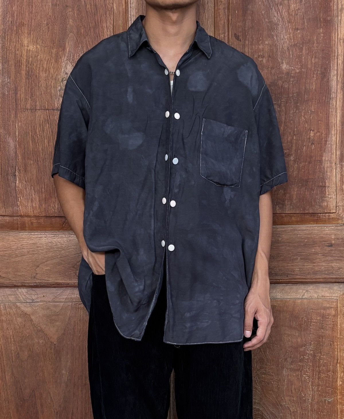 Comme des Garcons Homme Plus FREE TAX! Overdyed Chain Buttoned Shirt Size US M / EU 48-50 / 2 - 1 Thumbnail