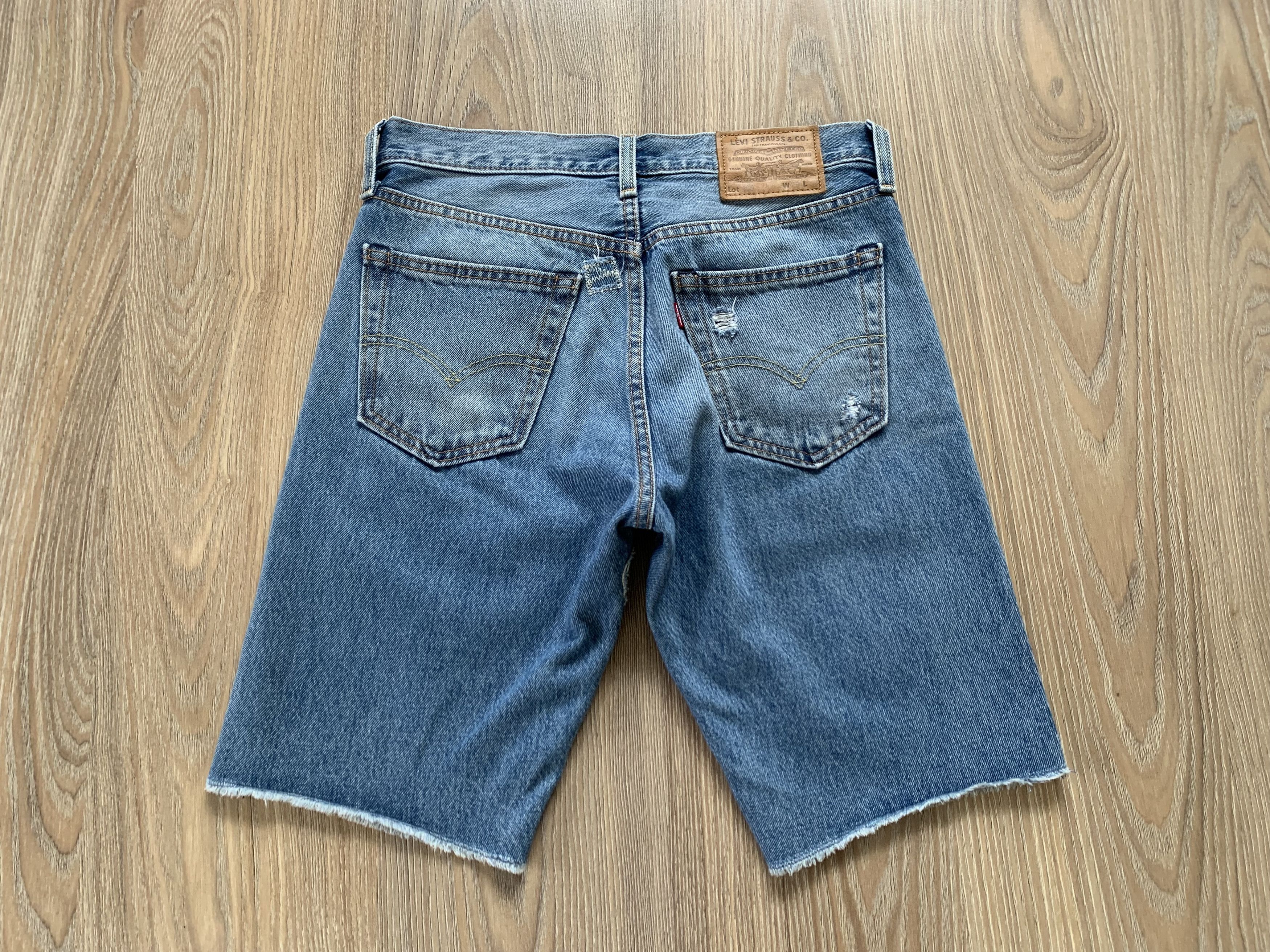 Denime Levis Premium 405 Patch Light Blue Denim Shorts Size US 29 - 3 Thumbnail