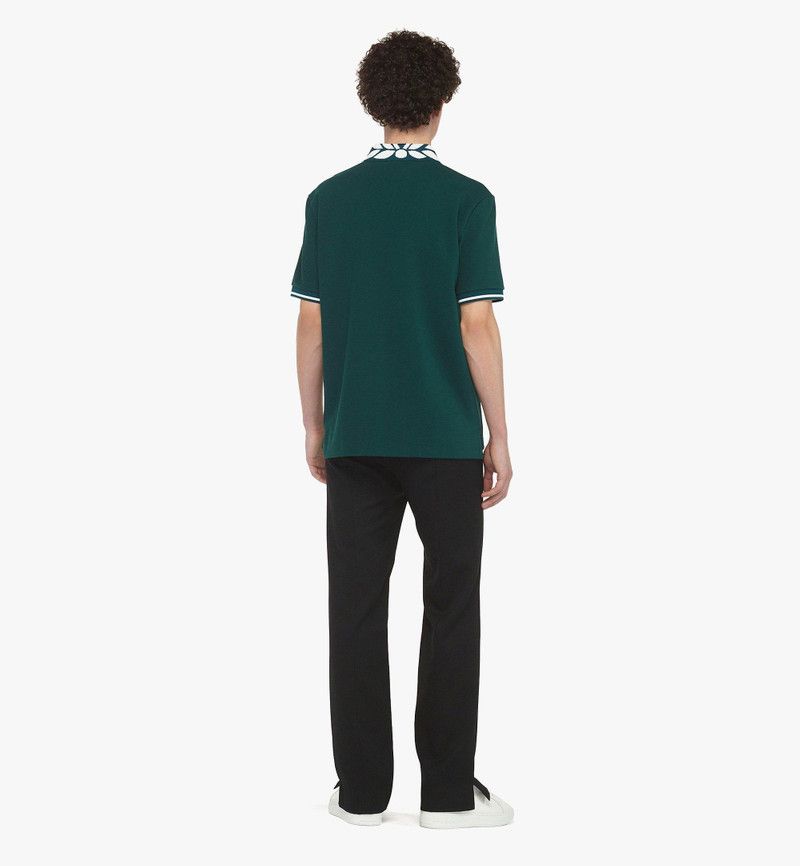 MCM o1mt1gz0126 Intarsia Laurel Piqué Polo Shirt in Green Size US S / EU 44-46 / 1 - 5 Thumbnail
