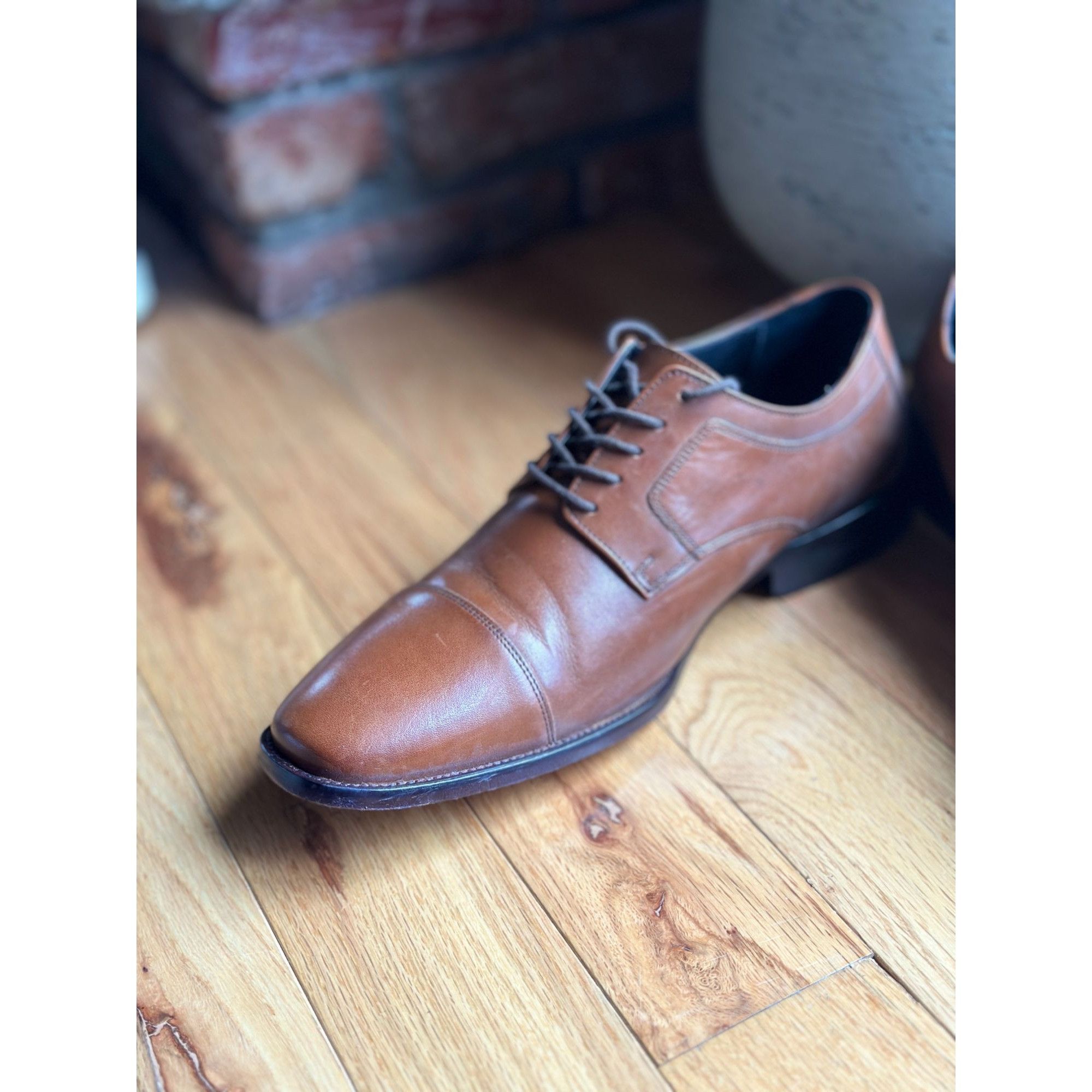 Johnston & Murphy MEN’S JOHNSTON & MURPHY DRESS SHOES BROWN STRATTON CAP TOE 1 Size US 12 / EU 45 - 9 Thumbnail