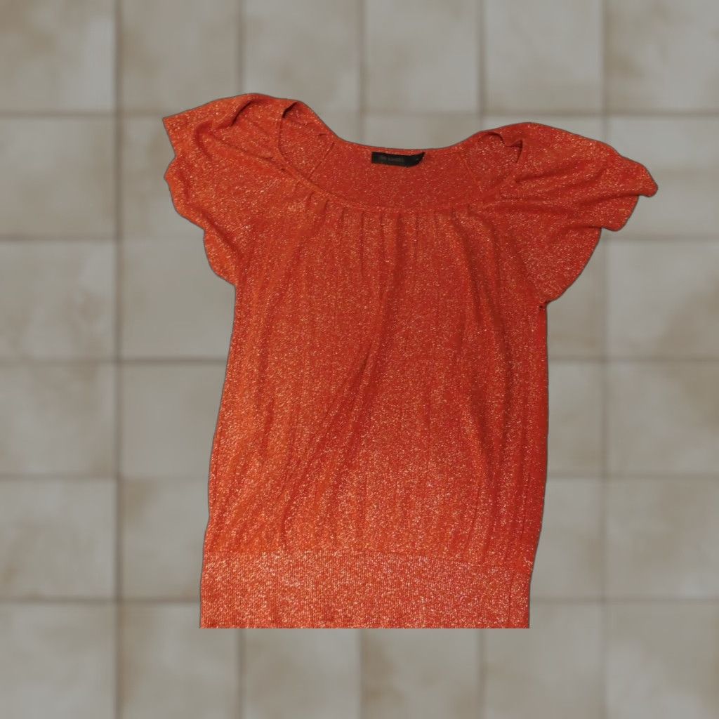 Vintage The Limited Blouse Shirt Womens XS Orange Crew Neck Short Sleeve Pullover Stretch Casual Regular Vintage No Size XS / US 0-2 / IT 36-38 - 1 Thumbnail