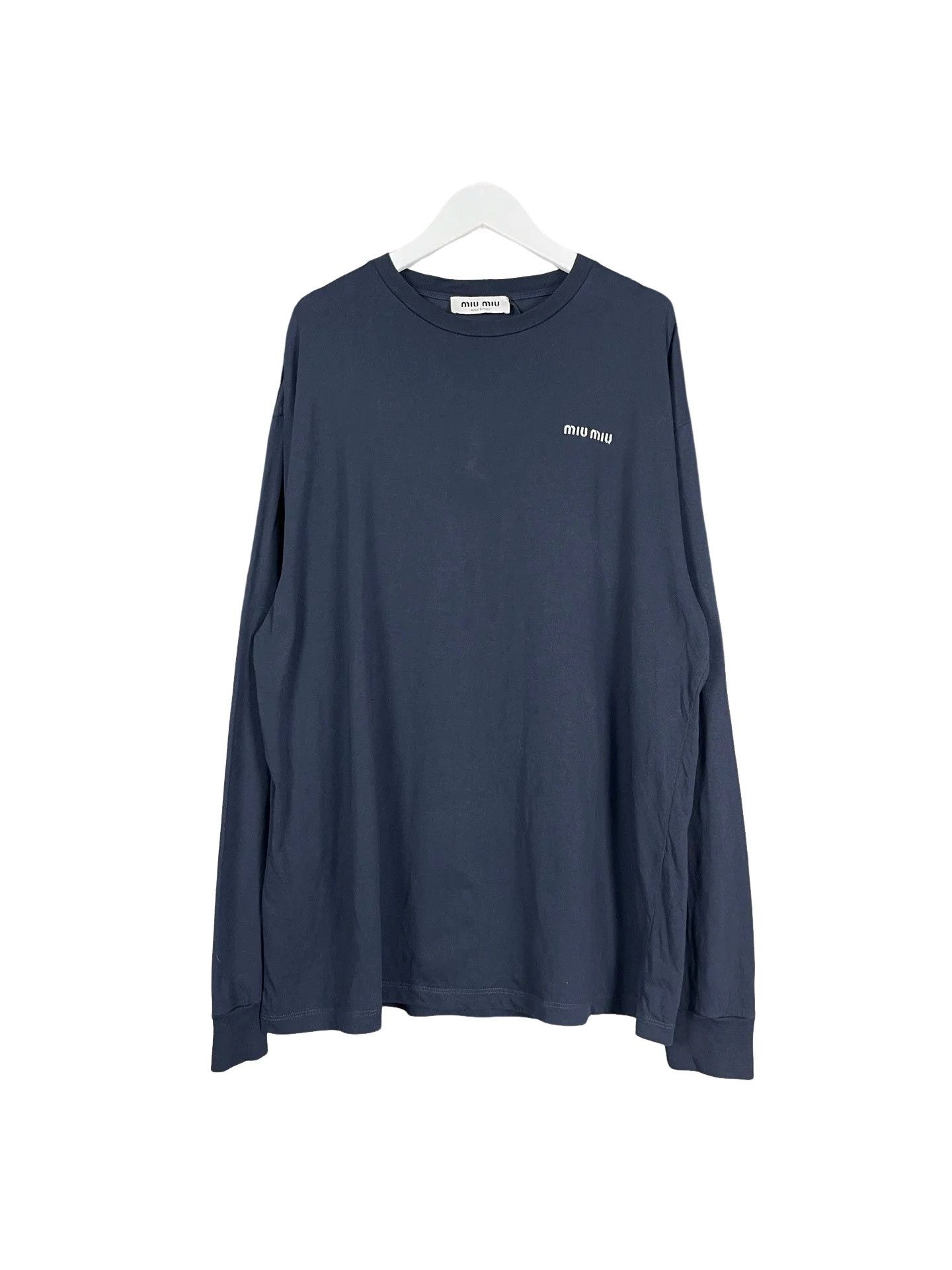 Miu Miu Miu Miu Embroidered Logo Long Sleeve T-Shirt Size S Size S / US 4 / IT 40 - 1 Thumbnail