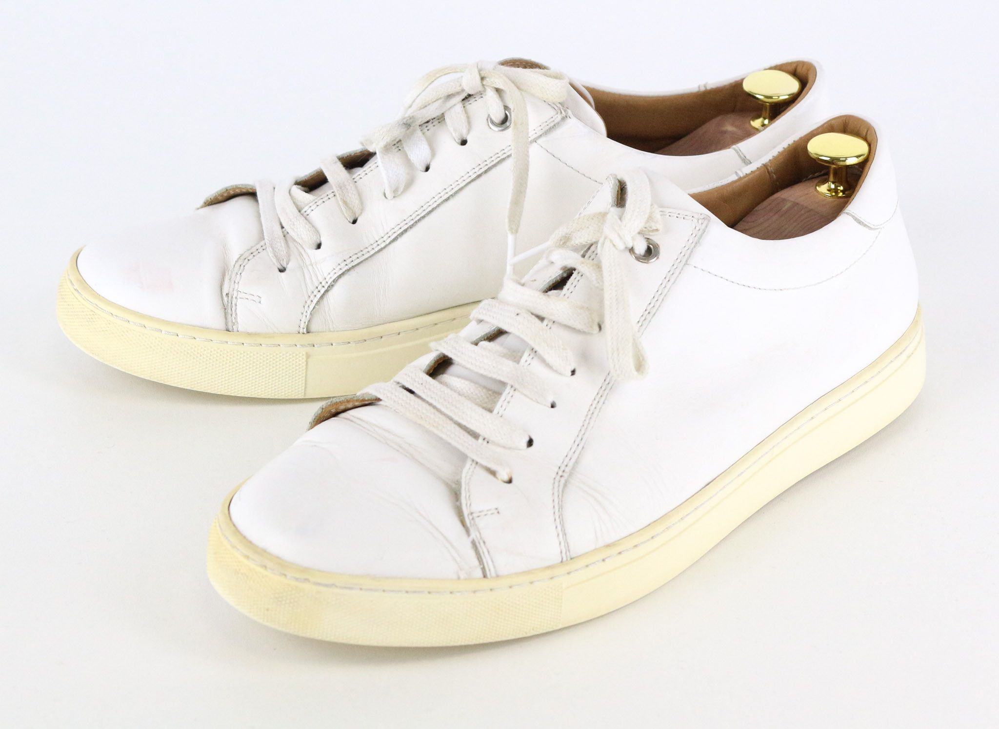 Suitsupply EU43 White Leather Laced Sneakers 73654 Size US 10 / EU 43 - 5 Thumbnail