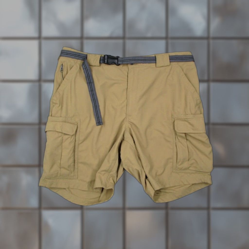 Vintage VINTAGE Duluth Men's Cargo Shorts 2XL Beige Microfiber Belted 9" Outdoor Travel Workwear Size US 39 - 1 Thumbnail