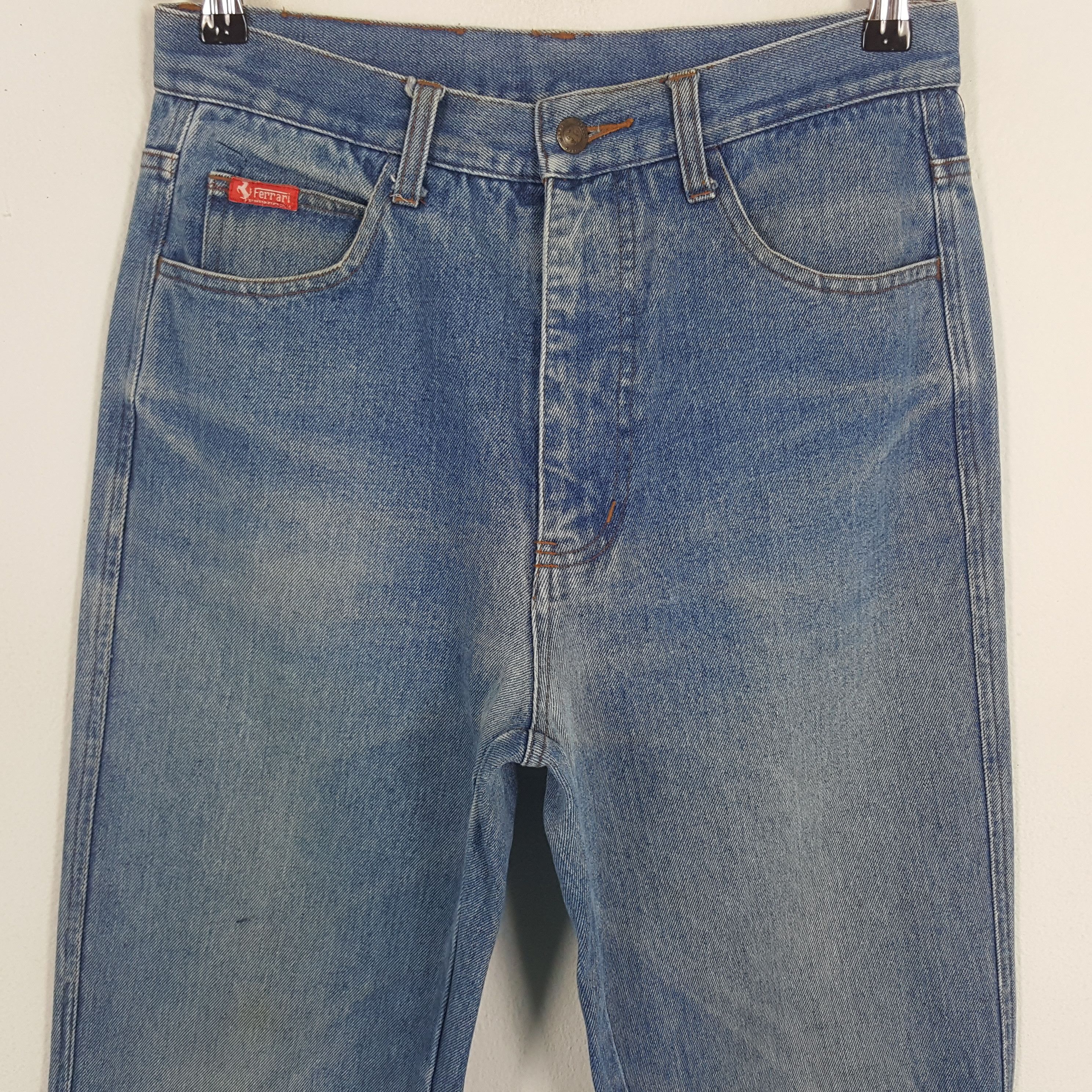 Ferrari × Vintage Vintage Ferrari Magneti Marelli Formula One Denim Jeans Size US 29 - 2 Thumbnail