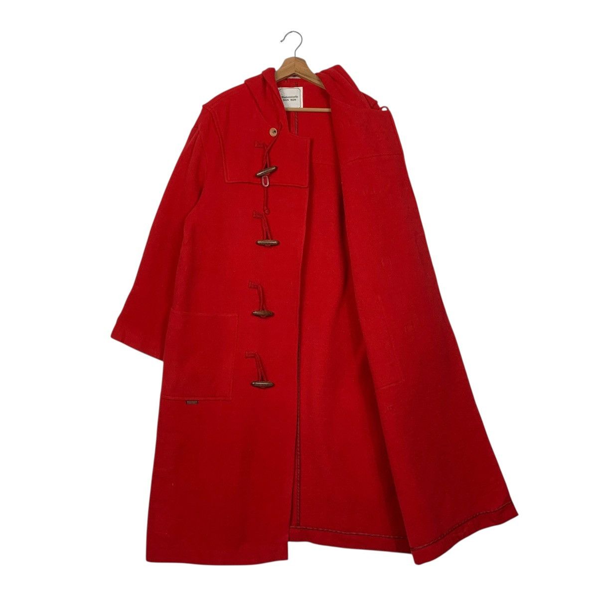 Japanese Brand Mademoiselle Non Non Red Wool Duffle Coat Size M / US 6-8 / IT 42-44 - 10 Thumbnail