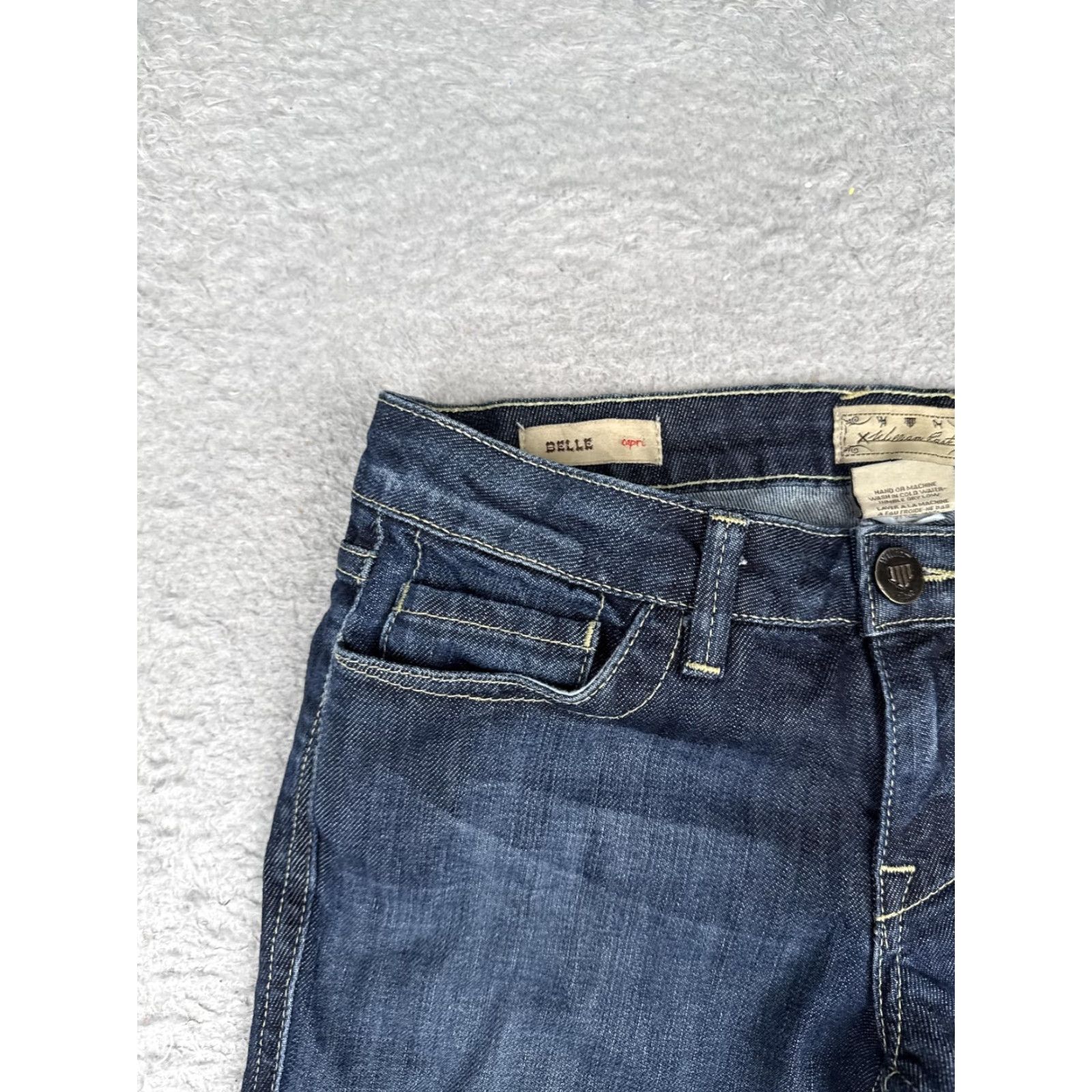 Denime William Rast Denim Shorts Womens 26 Blue Cut-Off Raw Hem Stretch Mid Rise Casual Size 26" / US 2 / IT 38 - 4 Thumbnail