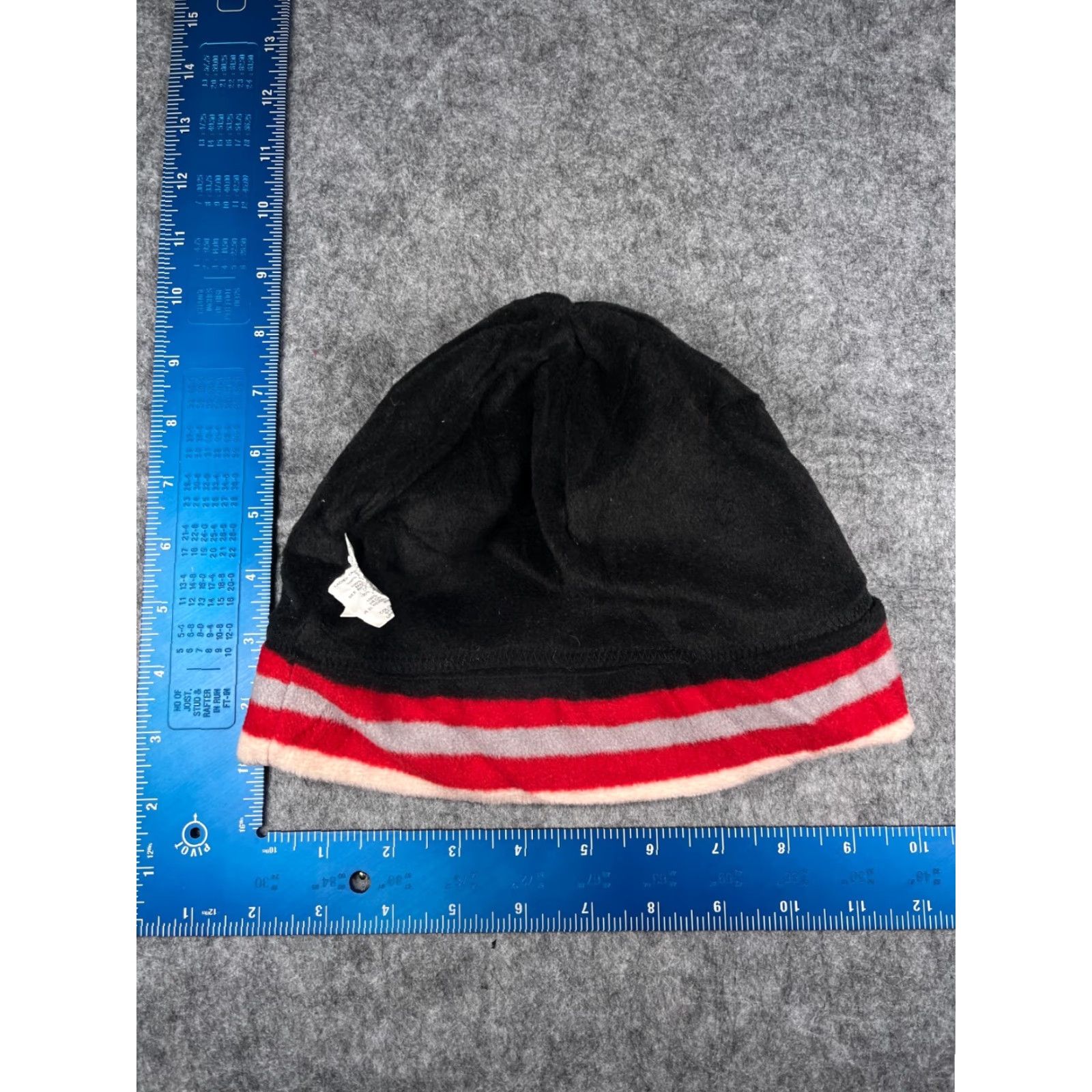 Walmart Walmart Beanie Toque Womens One Size Red Black Gray Stripe Knit Polyester Pom Hat Size ONE SIZE - 6 Thumbnail