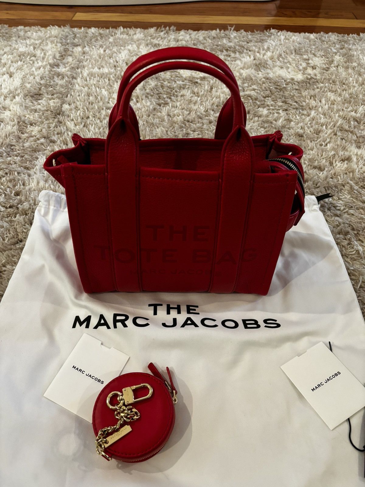 image of Marc Jacobs Marc Jacob’S The Leather Tote Bag True Red Small, Women's