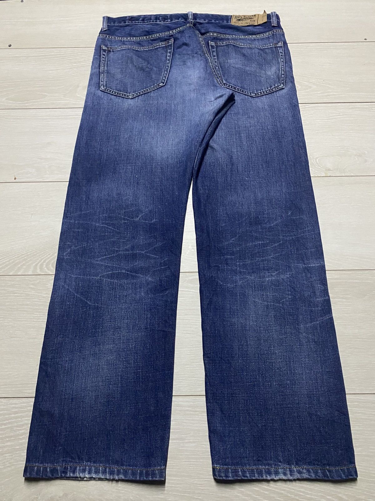 Japanese Brand Vintage Back Number Fade Wash Distressed Jeans Size US 34 / EU 50 - 2 Thumbnail