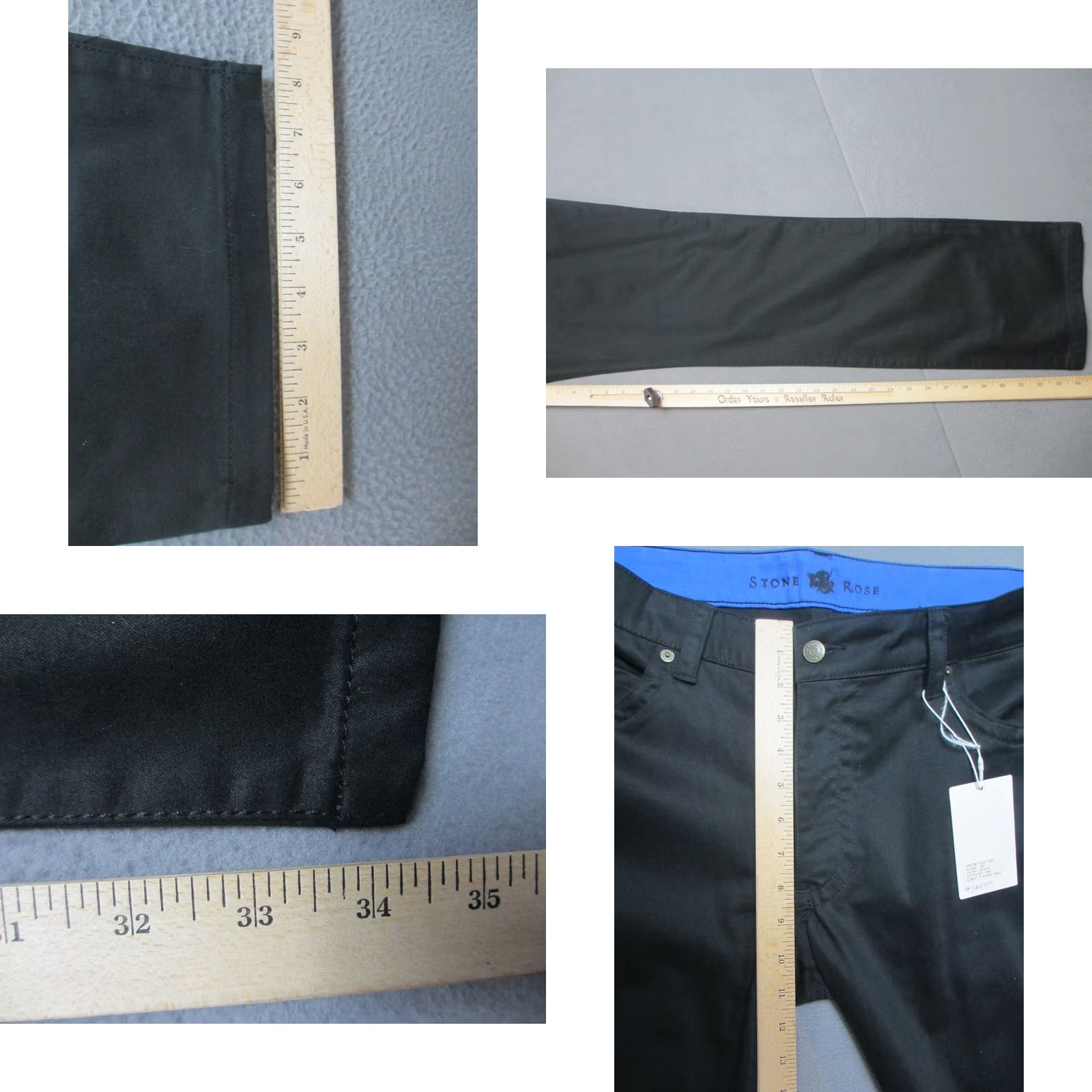 Vintage Stone Rose Chino Pants Mens 36 Black Stretch Casual 5 Pockets Mid Rise Slim Fit Size US 36 / EU 52 - 8 Thumbnail