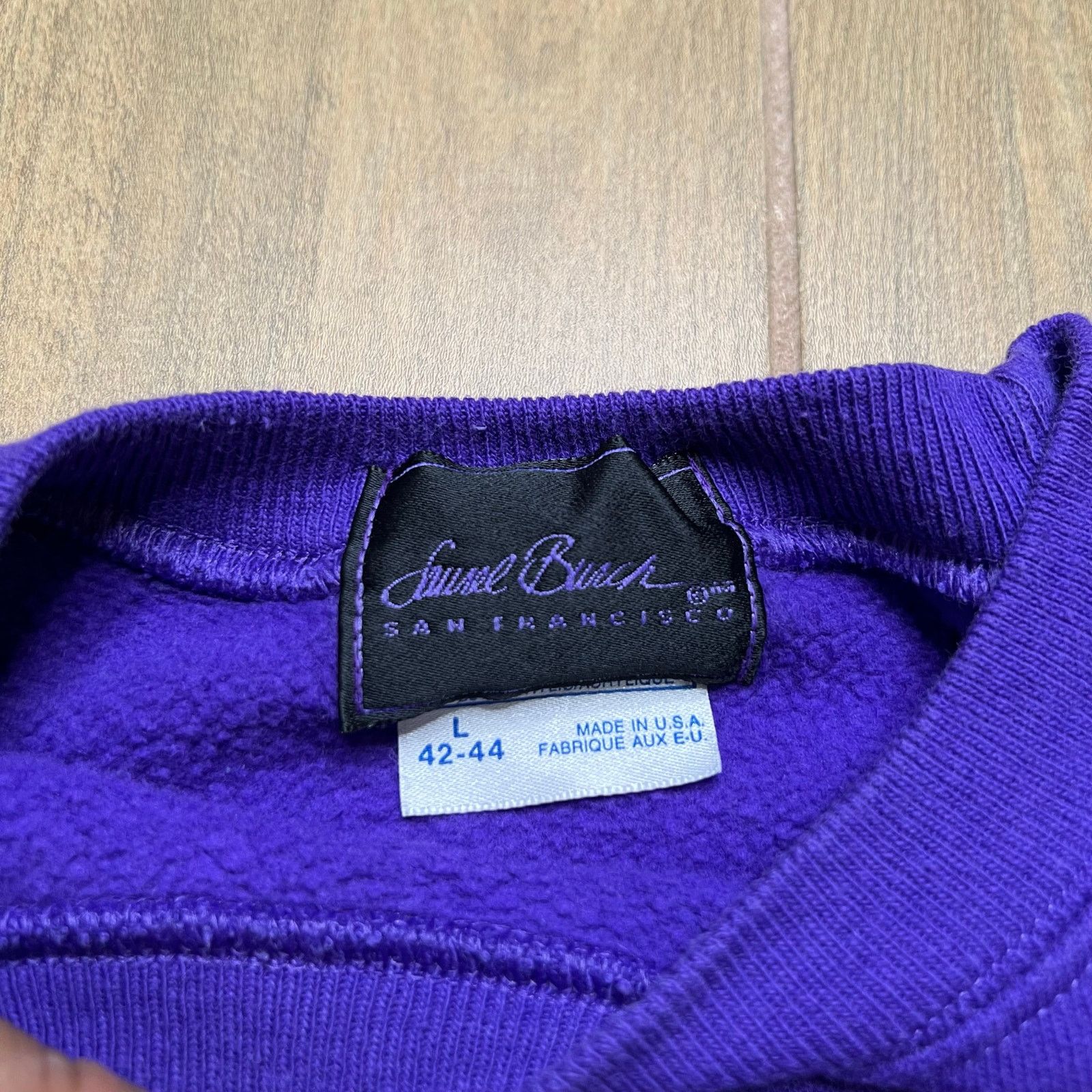 Hanes Vintage Susan Brack Purple Art Sweatshirt Made USA Large 90s Size L / US 10 / IT 46 - 3 Thumbnail