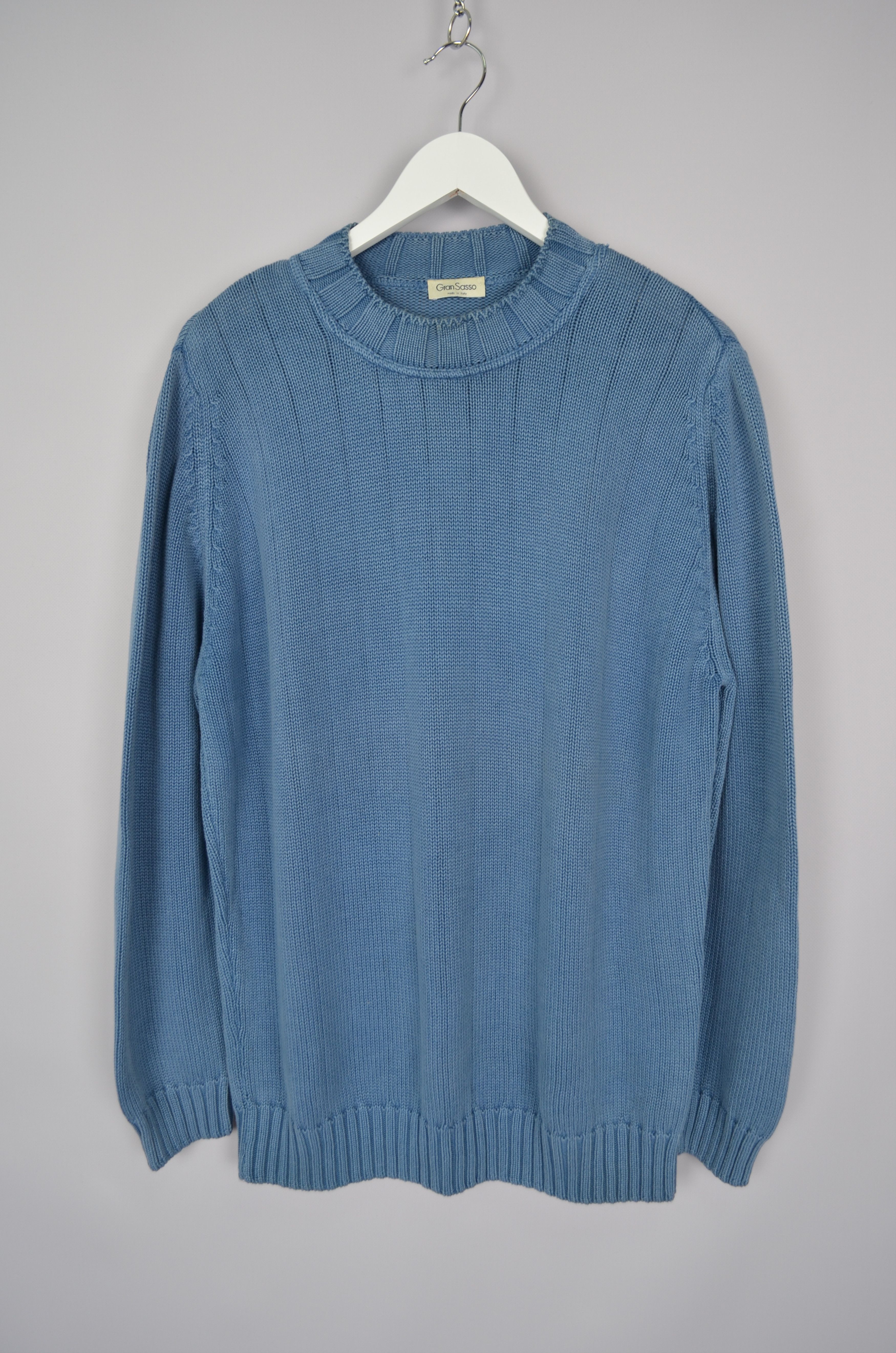 Designer × Gran Sasso Gran Sasso Cotton Knit Sweater Jumper Sz 52\L Made in Italy Size US L / EU 52-54 / 3 - 2 Thumbnail