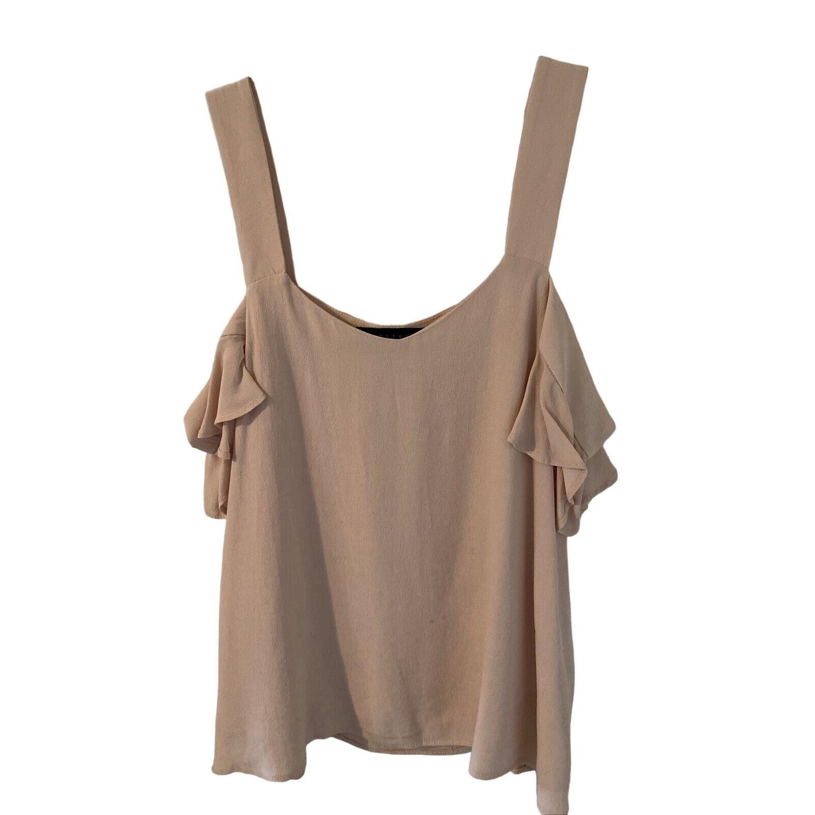 Sanctuary Sanctuary Off Shoulder Blouse Pink Blush, XS, Ruffle Sleeve Size XS / US 0-2 / IT 36-38 - 1 Thumbnail