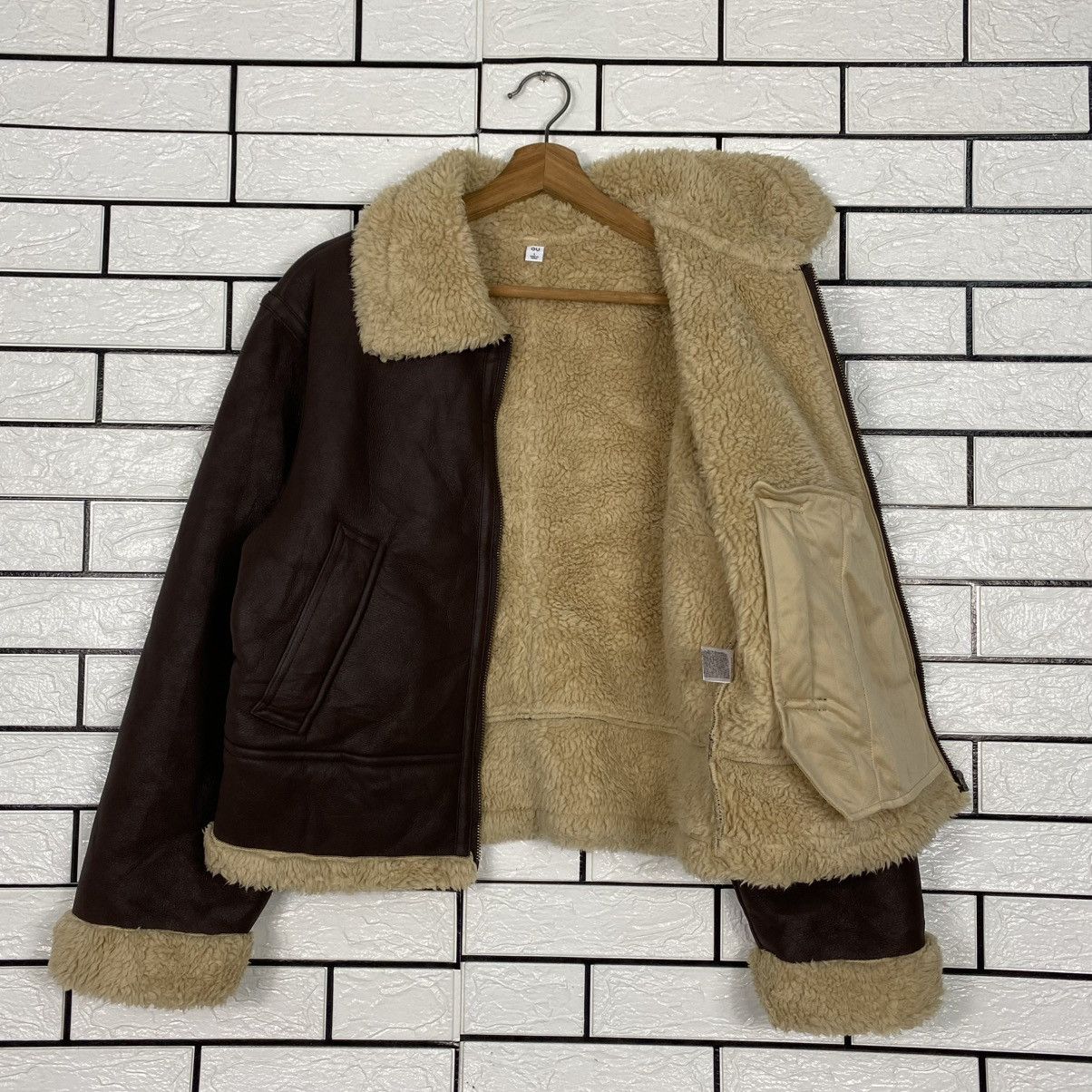 Japanese Brand 🔥VTG SOFT LEATHER JACKET SHEARLING BLANKET GU ISSEY MIYAKE Size US L / EU 52-54 / 3 - 11 Thumbnail