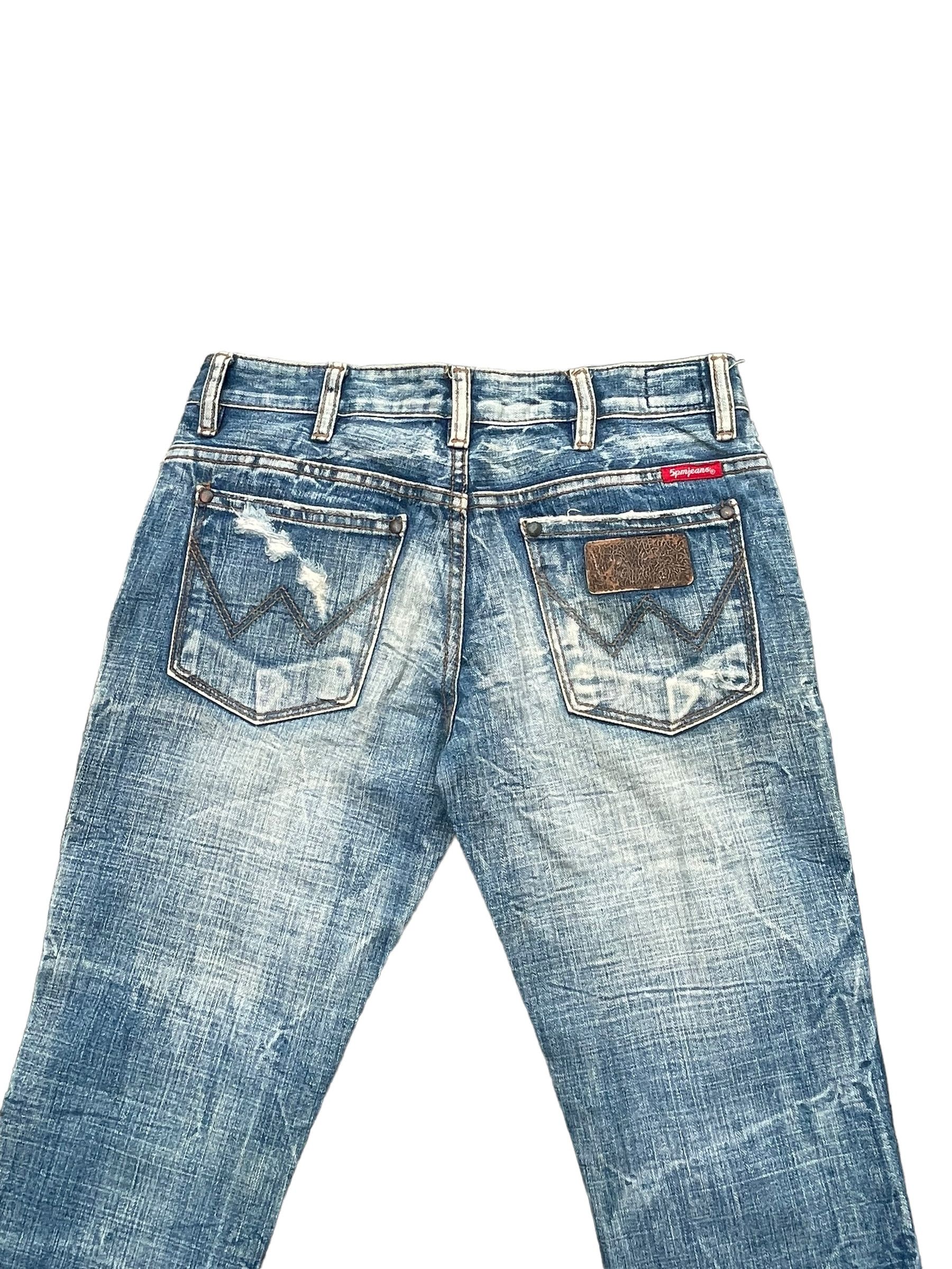Japanese Brand Flare 5pm Distresed Denim Size 29" - 5 Thumbnail