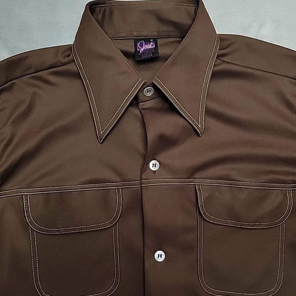 Vintage VINTAGE joel California Shirt Mens M Brown Western Disco Contrast Stitch 70s Size US M / EU 48-50 / 2 - 3 Thumbnail