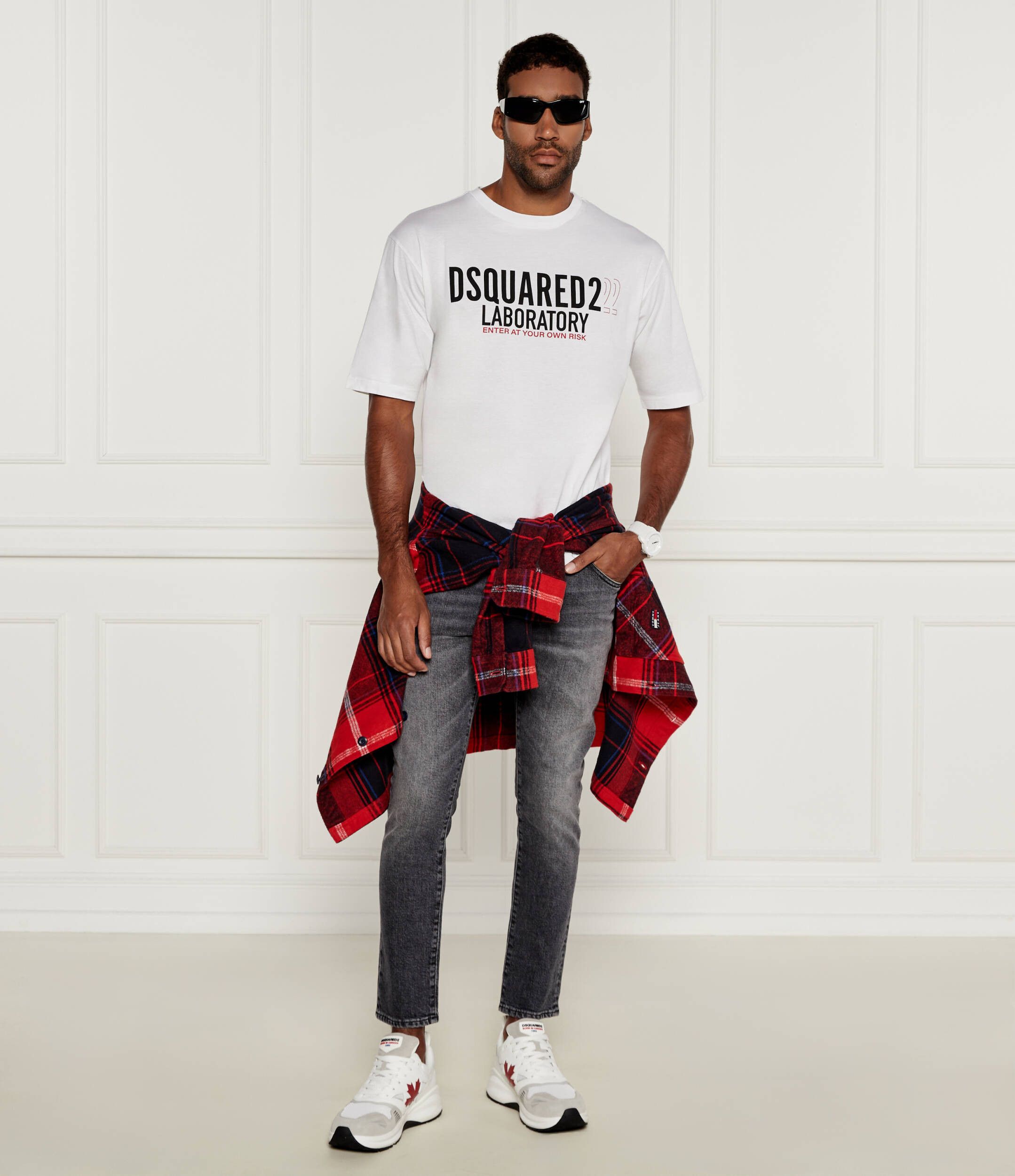 Dsquared2 o1s22i1n0325 Dash Low-Top Sneakers in White Size US 12 / EU 45 - 2 Thumbnail