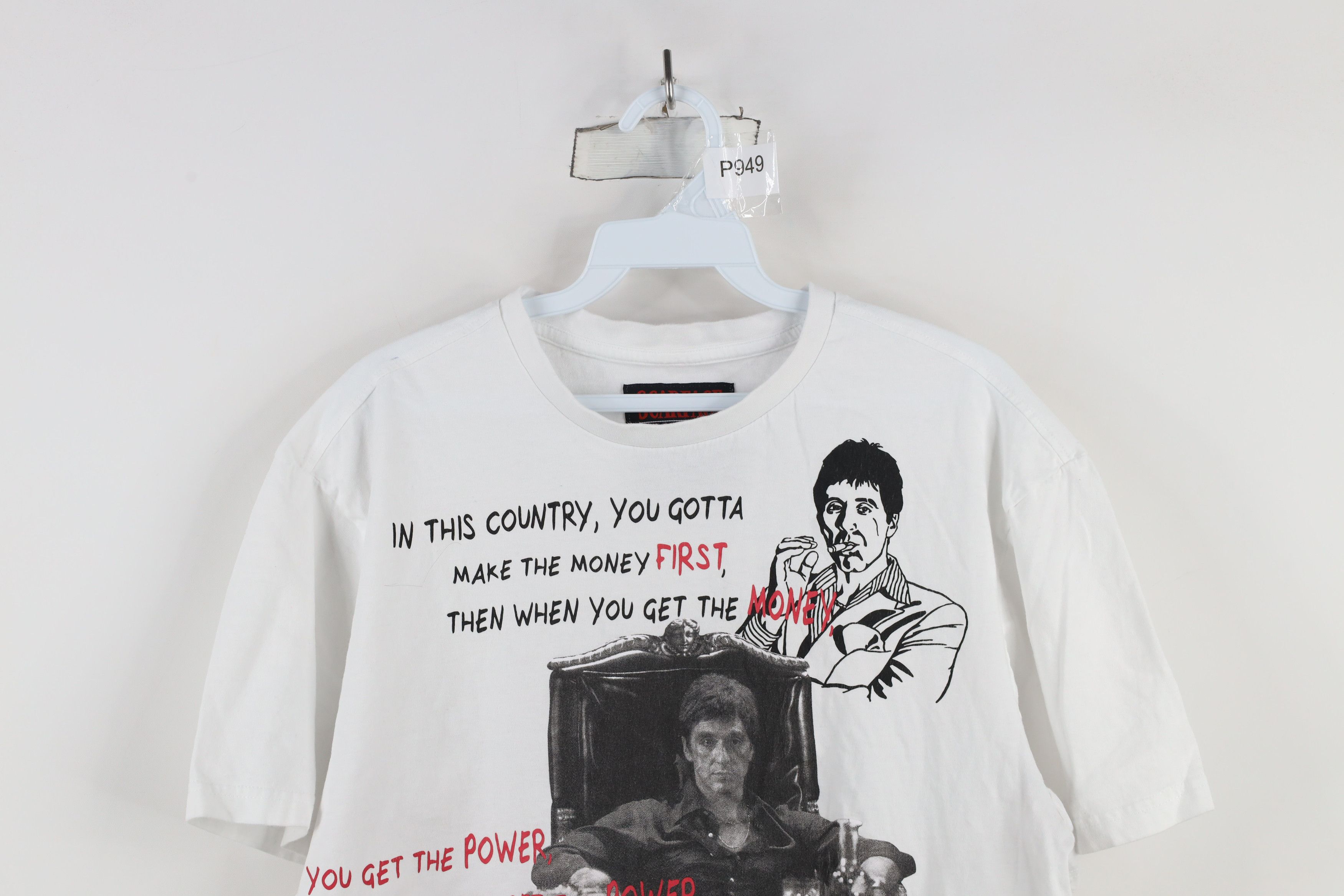Vintage Vintage Y2K Scarface Tony Montana Power Money Girl T-Shirt Size L / US 10 / IT 46 - 2 Thumbnail