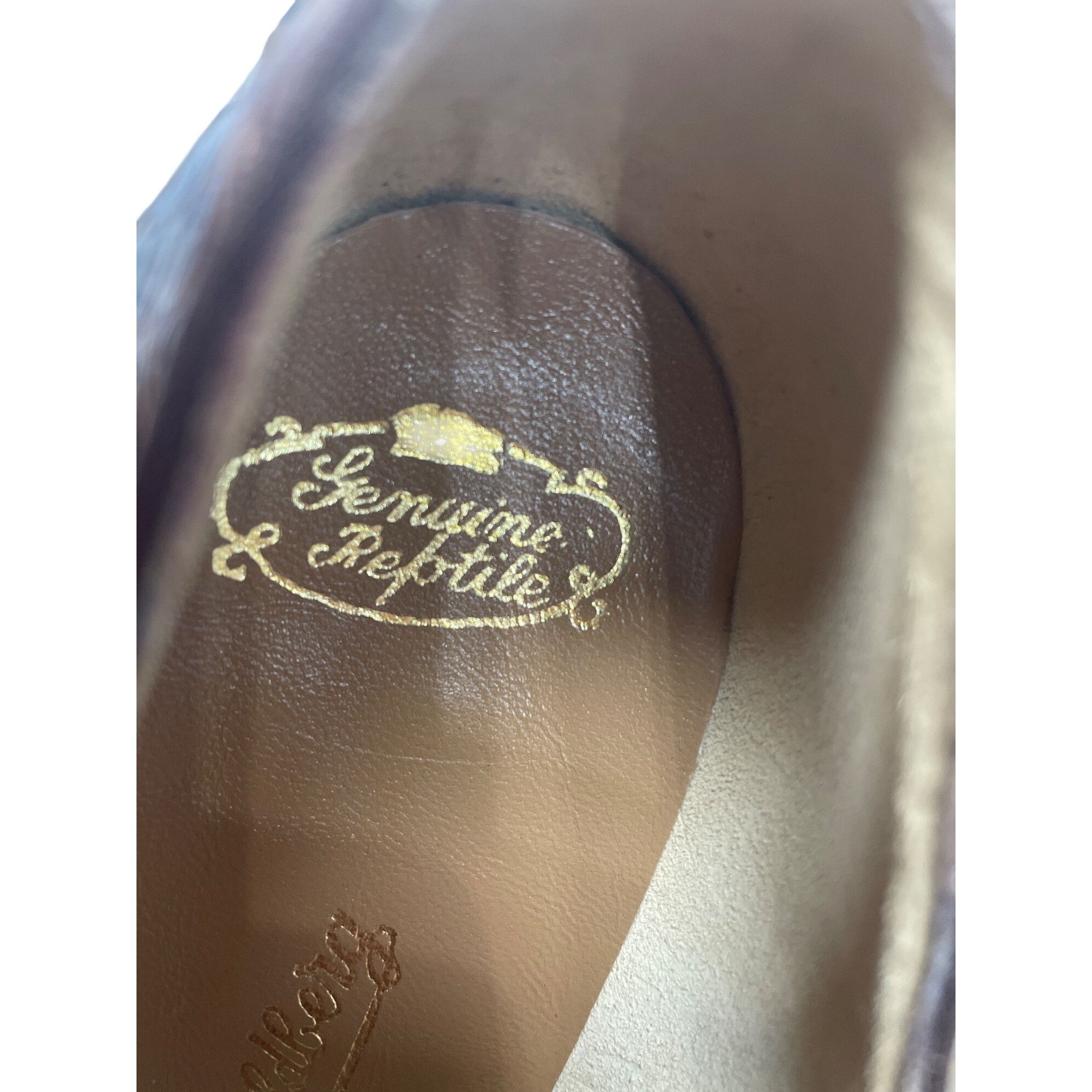 Vintage O'Connor Goldberg Womans VTG Brown Alligator Leather Heels S Size US 7 / IT 37 - 12 Thumbnail