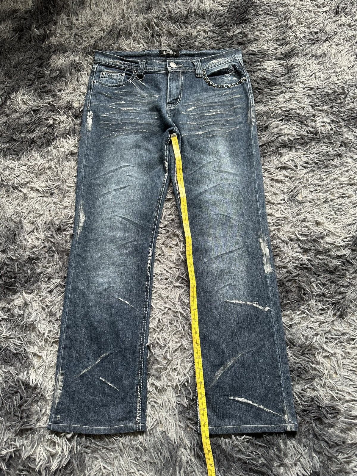 LOWBOX 00's - LOWBOX J-rock studded pocket jeans Size US 33 - 21 Thumbnail