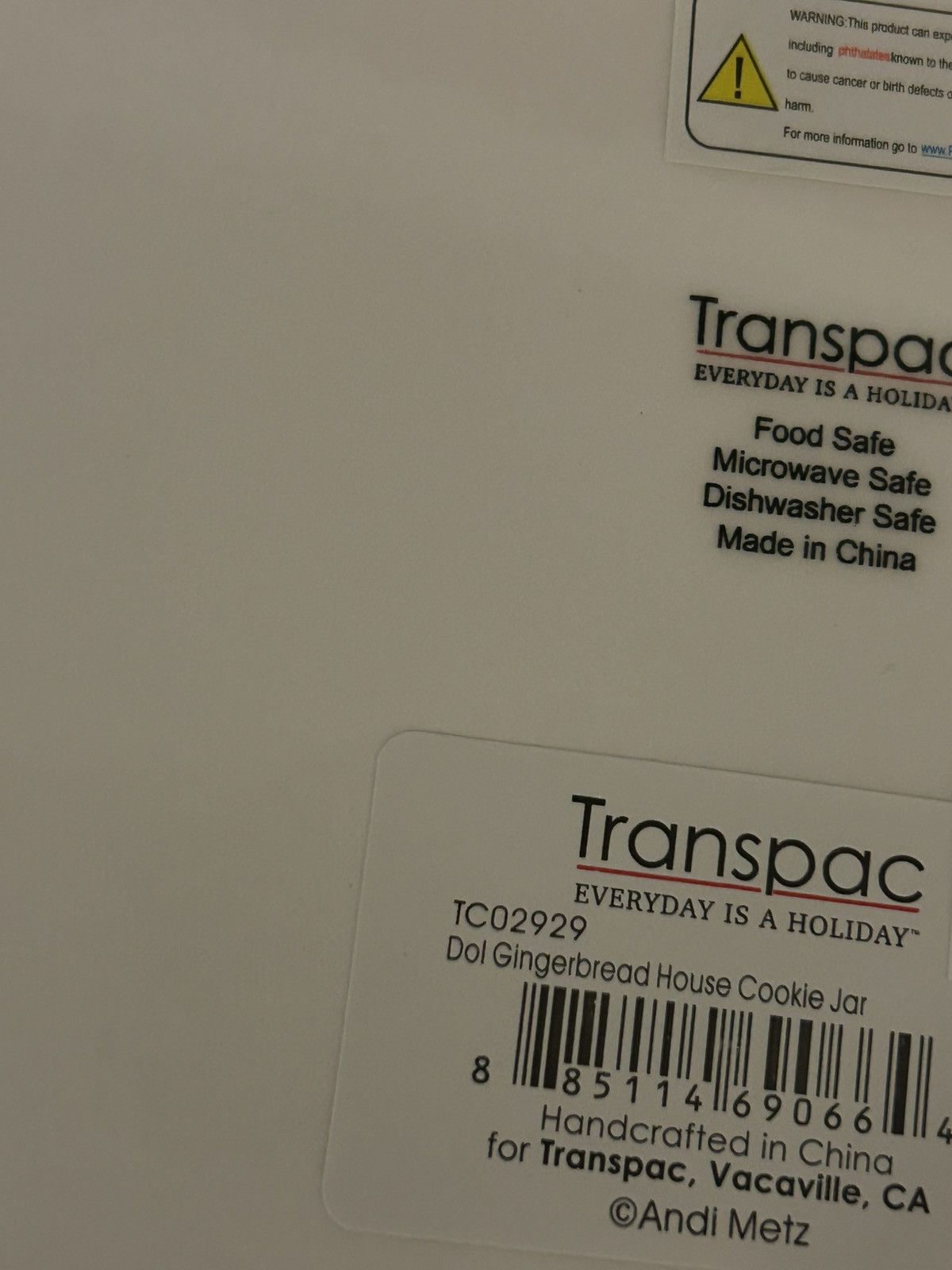 Other Transpac Dolomite 8.25 in Christmas Gingerbread cookie Jar Size ONE SIZE - 3 Thumbnail