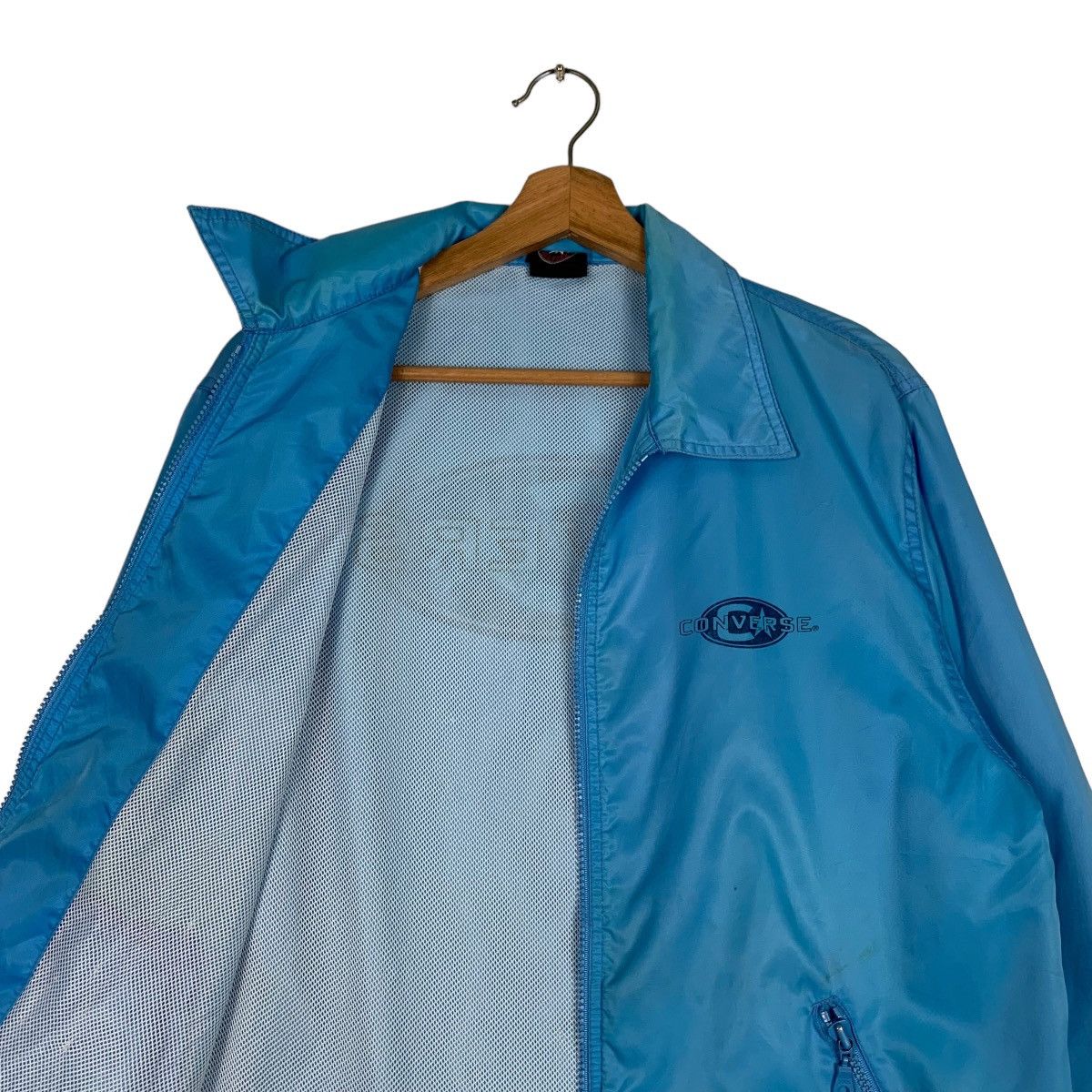 Converse 90's CONVERSE ALL STAR Big Logo Light Blue Jacket #0574-C26 Size US M / EU 48-50 / 2 - 10 Thumbnail