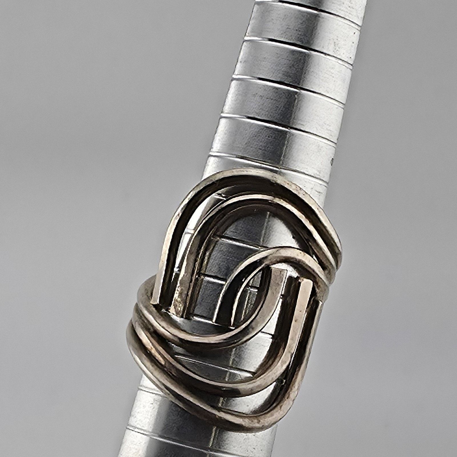 Other Vintage Sterling Silver Modernist Swirl Ring 7.5 Abstract Size ONE SIZE - 4 Thumbnail