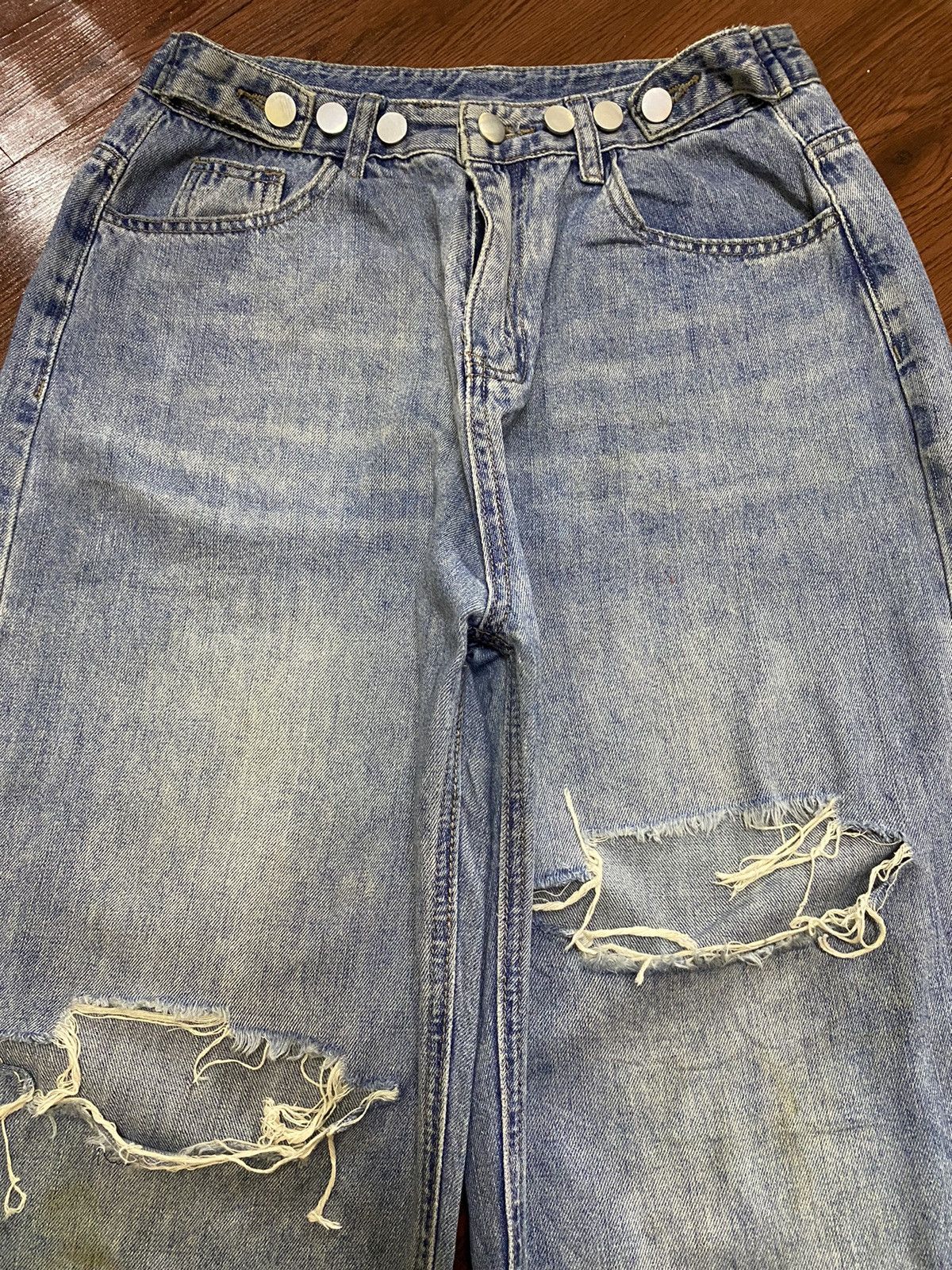 Other Vintage Japanese Blue Faded Wash Distressed Baggy Jeans Size US 28 / EU 44 - 3 Thumbnail