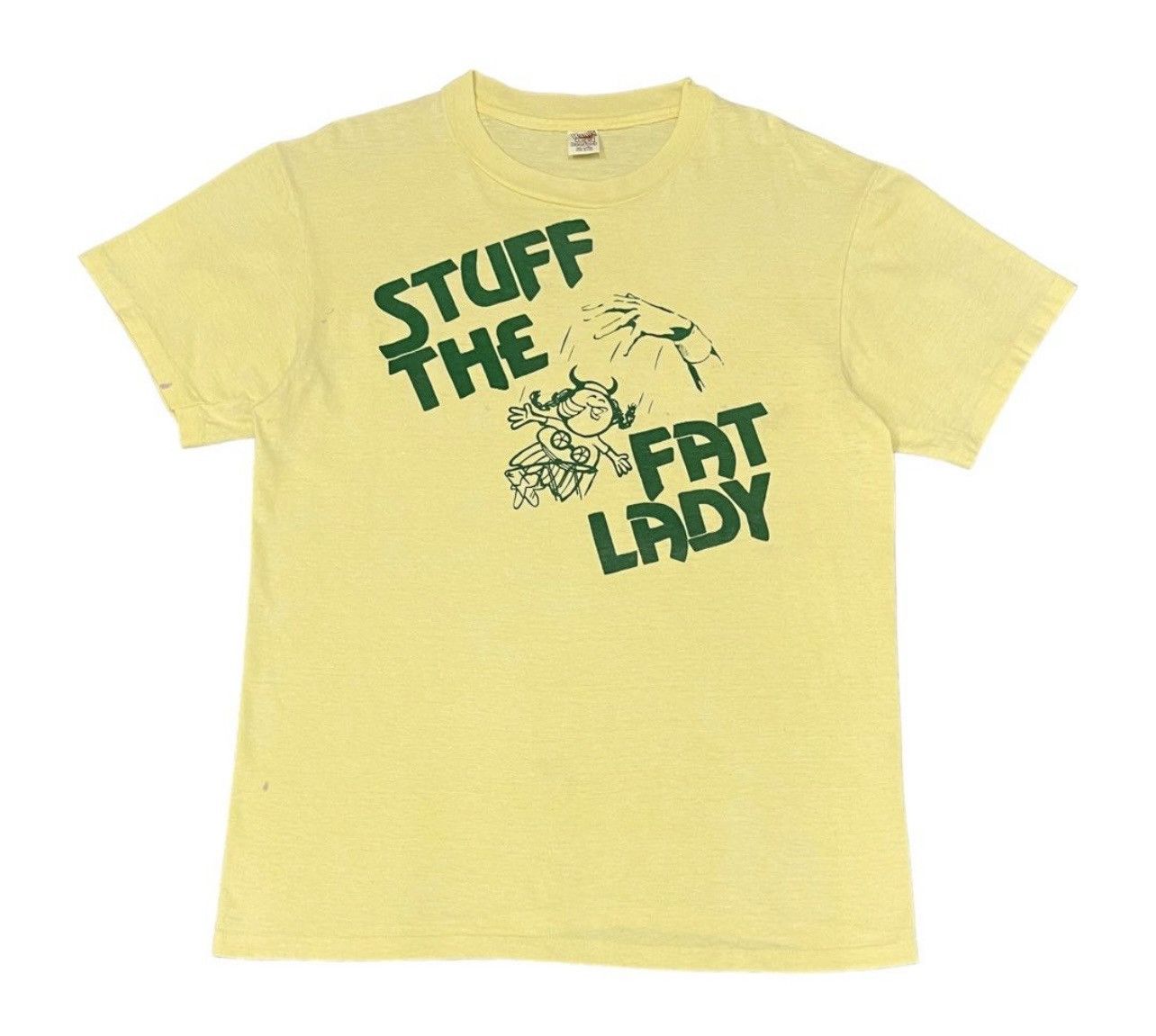 Vintage 80s Vintage Basketball Stuff The Fat Lady Tee Size US L / EU 52-54 / 3 - 1 Thumbnail