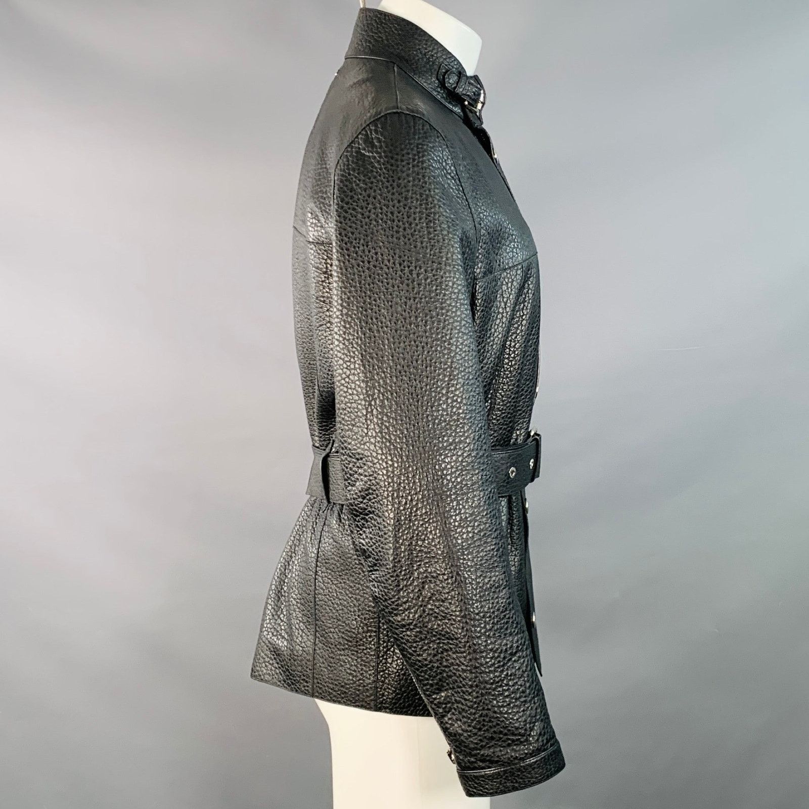 Louis Vuitton LOUIS VUITTON Black Pebble Grain Bullhide Leather Jacket Size US M / EU 48-50 / 2 - 3 Thumbnail