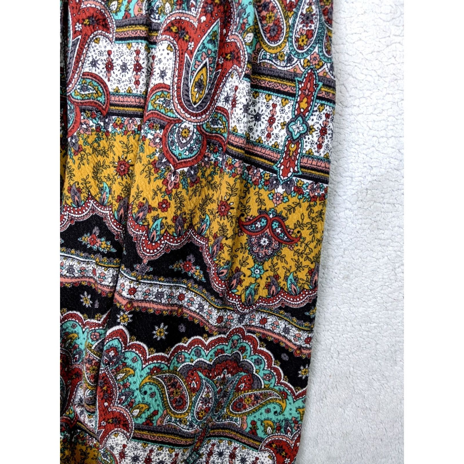 Anthropologie Anthropologie Maeve Womens Dress Boho Paisley 0 Black Gauze Scoop Midi 3/4 Sleeve Hippie Cotton Polyester Spandex Size XS / US 0-2 / IT 36-38 - 4 Thumbnail