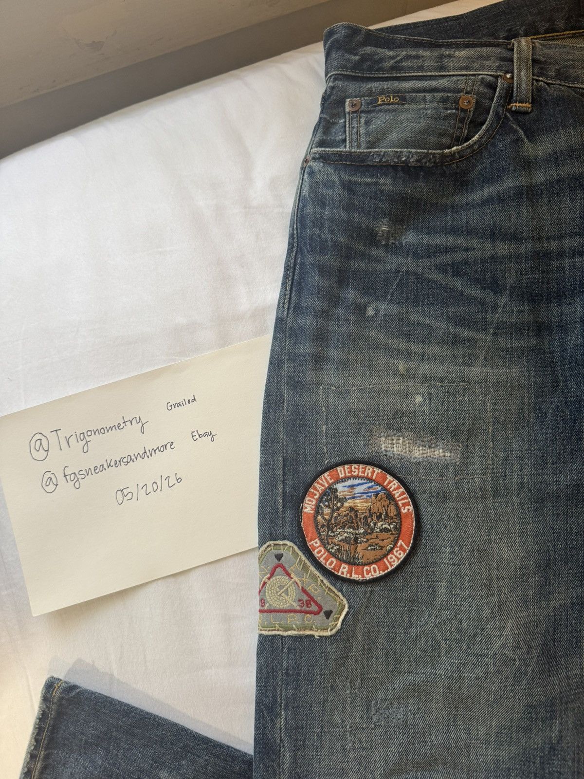 Polo Ralph Lauren Patches Distressed Classic Fit Jeans Size US 30 / EU 46 - 3 Thumbnail