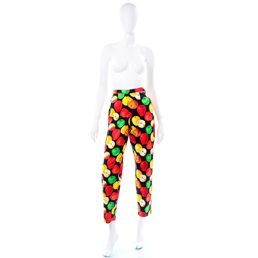 Escada ESCADA Margaretha Ley 1980s Apple Print Vintage Pants Size 25" / US 0 / IT 36 - 3 Thumbnail