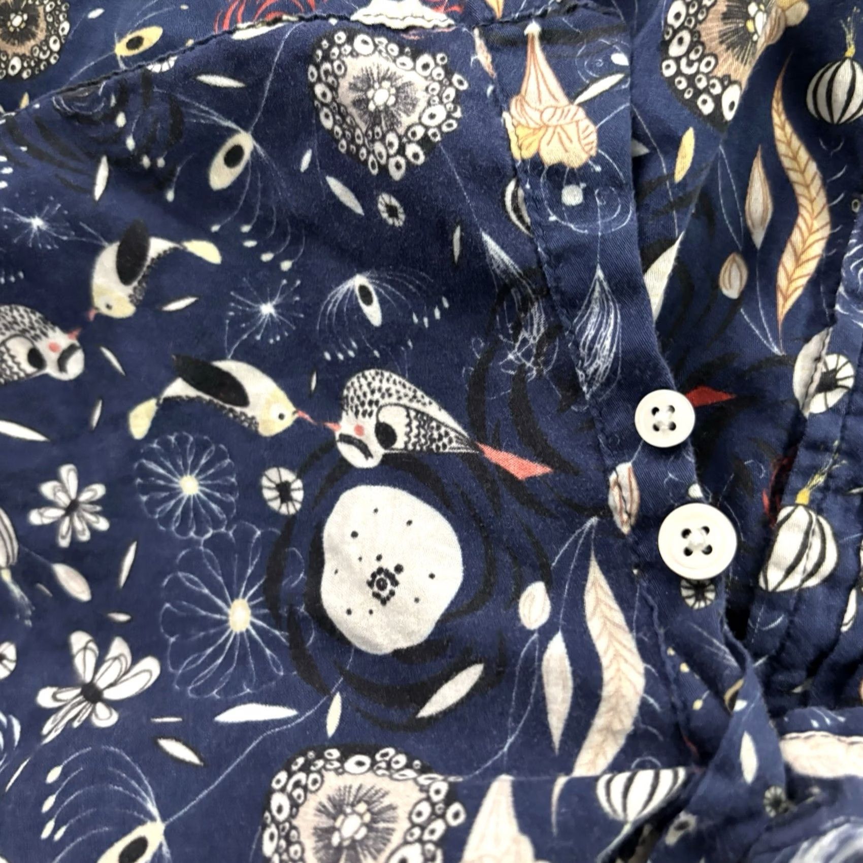 Vintage VINTAGE 32 Bar Blues Button-Up Shirt Mens XL Blue Hawaiian Short Sleeve SeaShell Button Front Size US XL / EU 56 / 4 - 6 Thumbnail