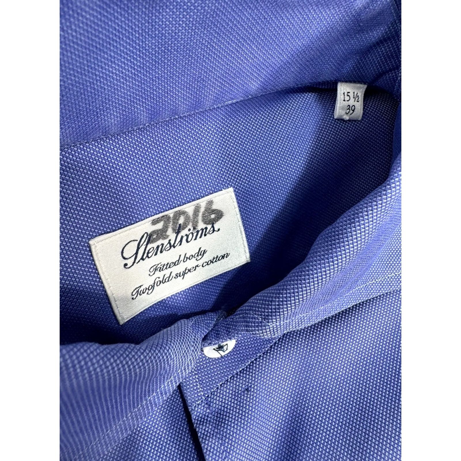 Vintage STENSTROMS - Mens 15.5 / 39 Dress Shirt Button-Up Long Sleeve Blue 15.5 Mens Shirt Size 42R - 5 Thumbnail